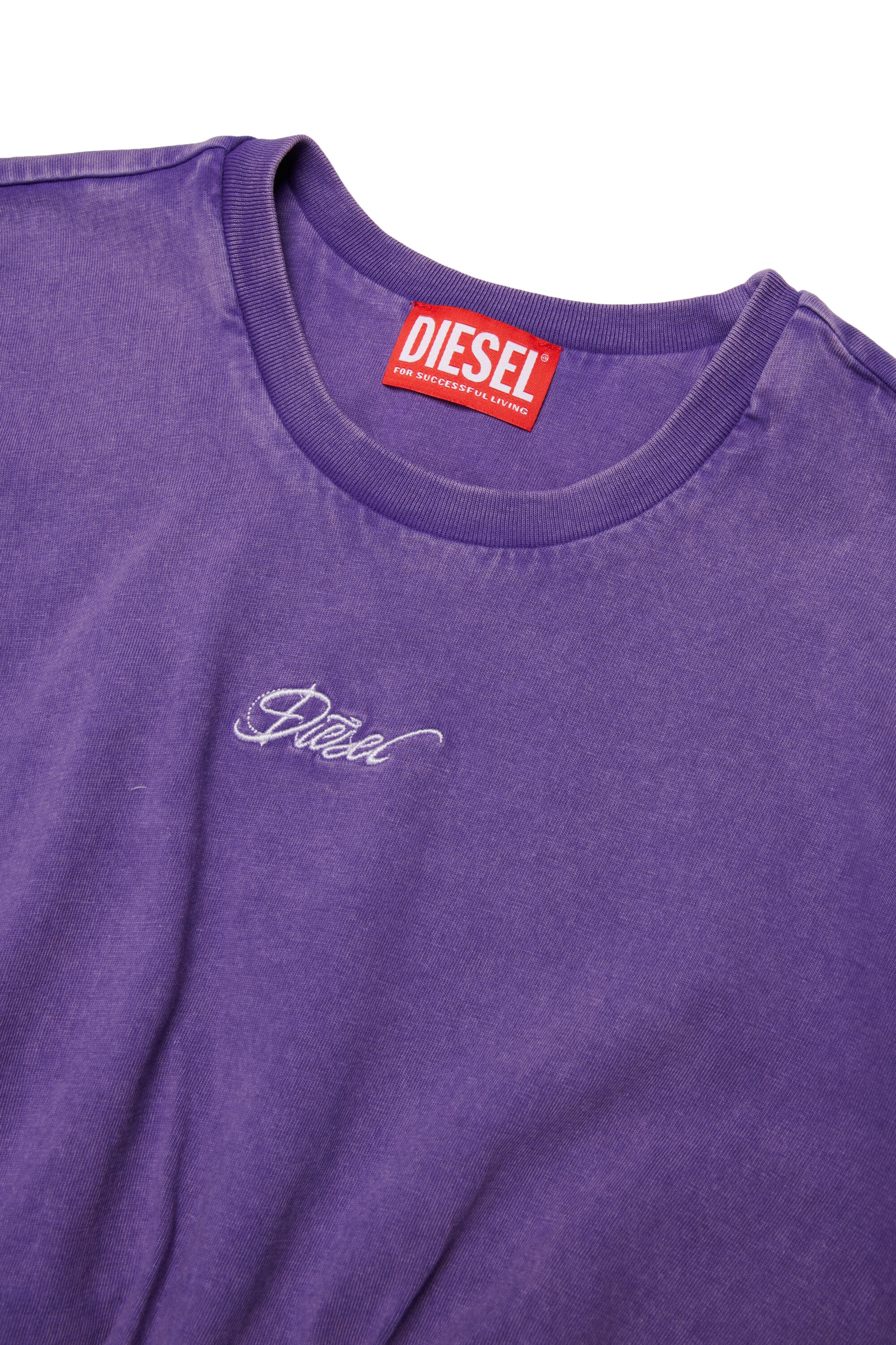 Kurzes T-Shirt mit gesticktem Logo