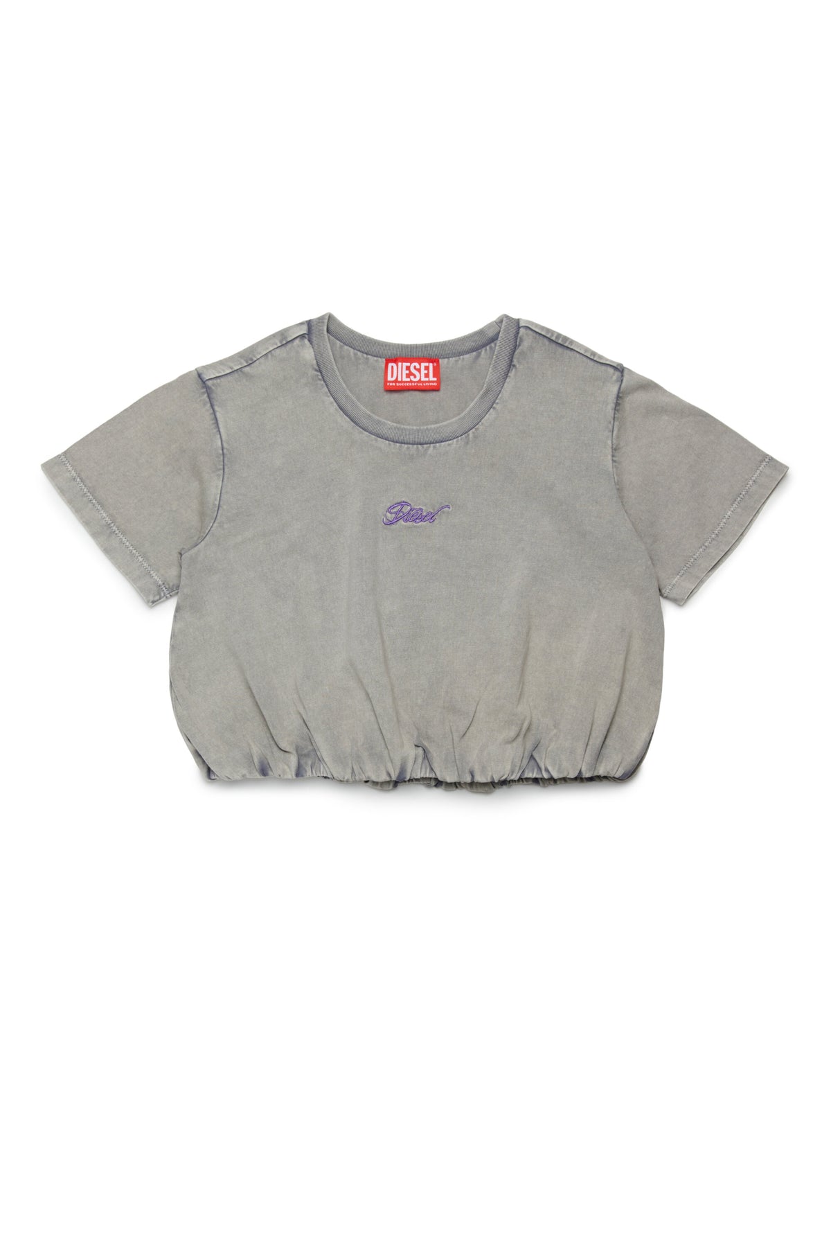 Camiseta corta con logotipo bordado
