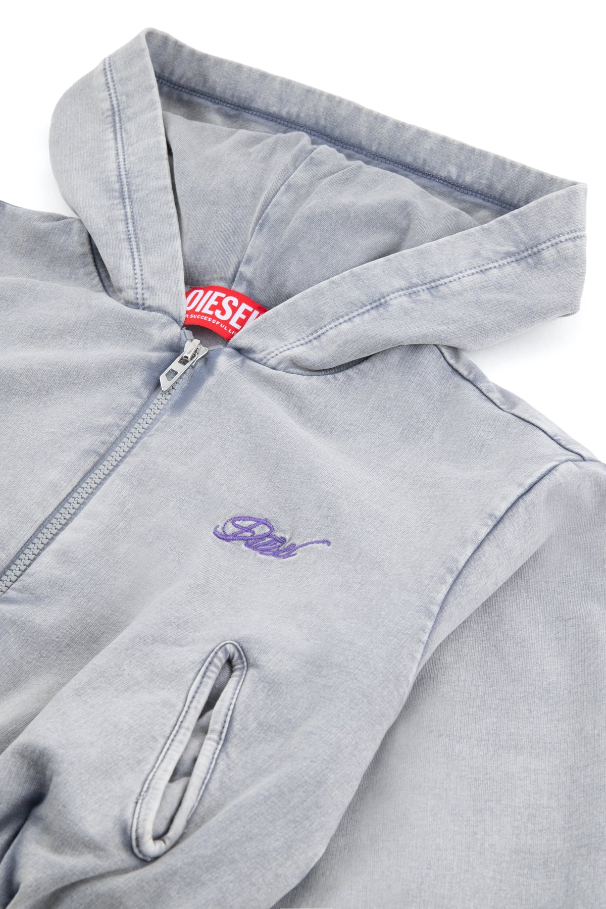 Sudadera con cremallera completa y logo