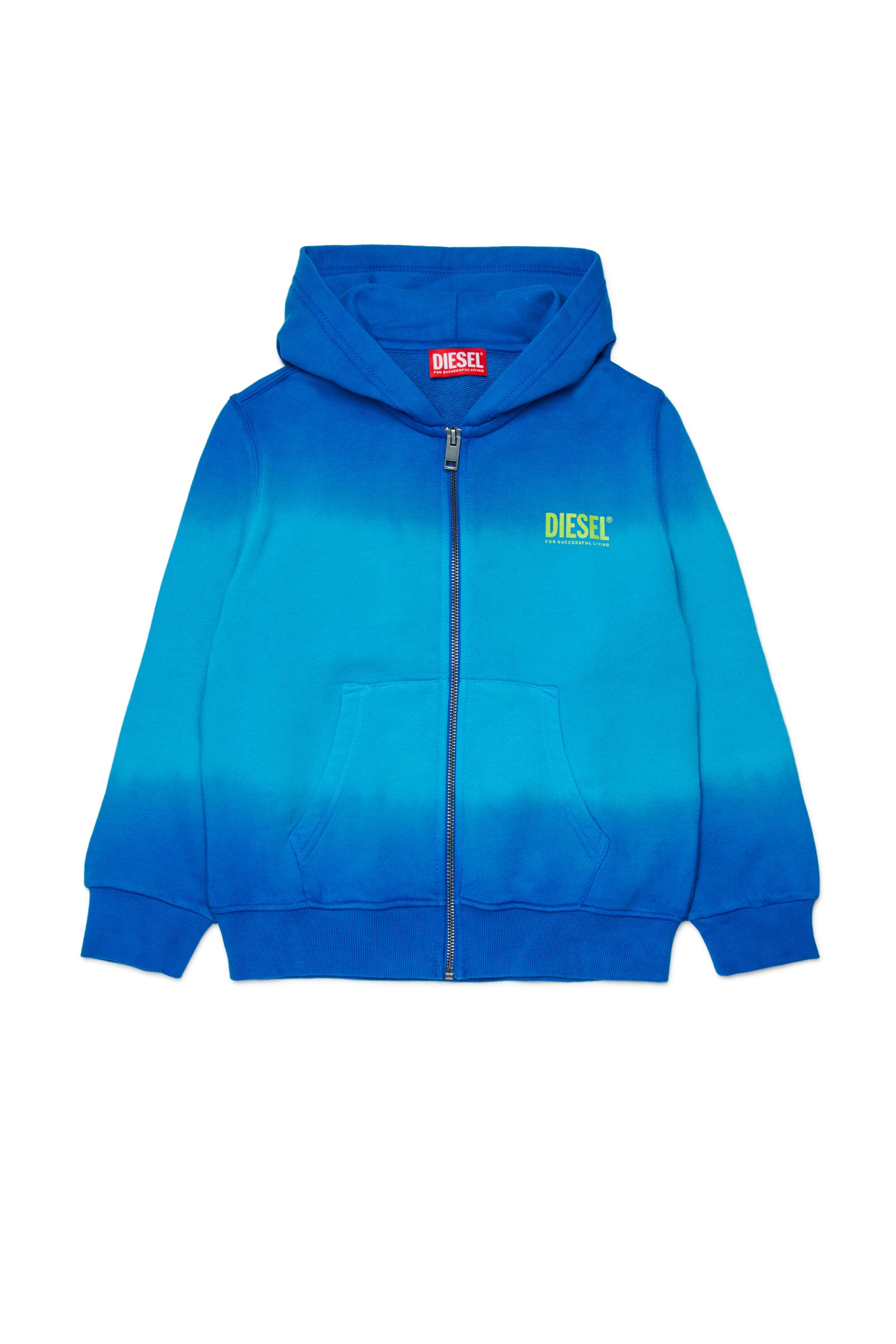 Felpa fully zip con logo stampato