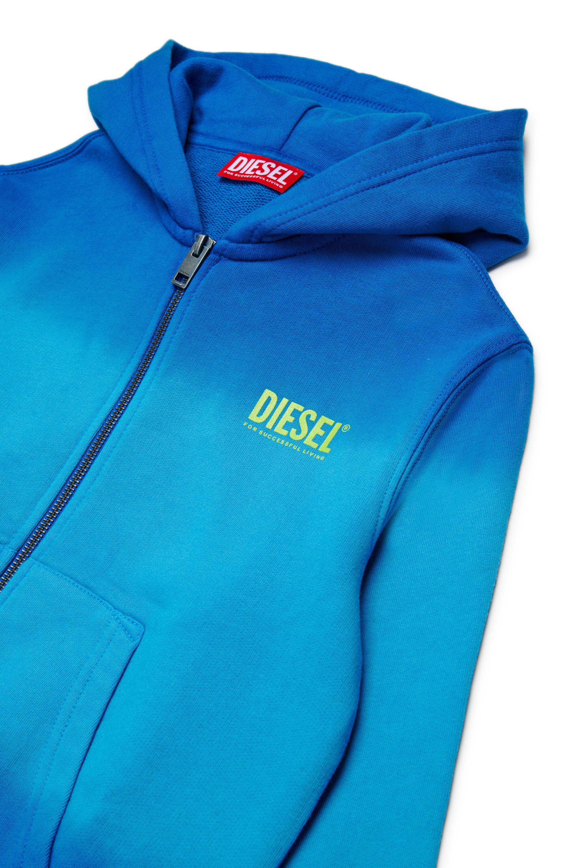 Felpa fully zip con logo stampato