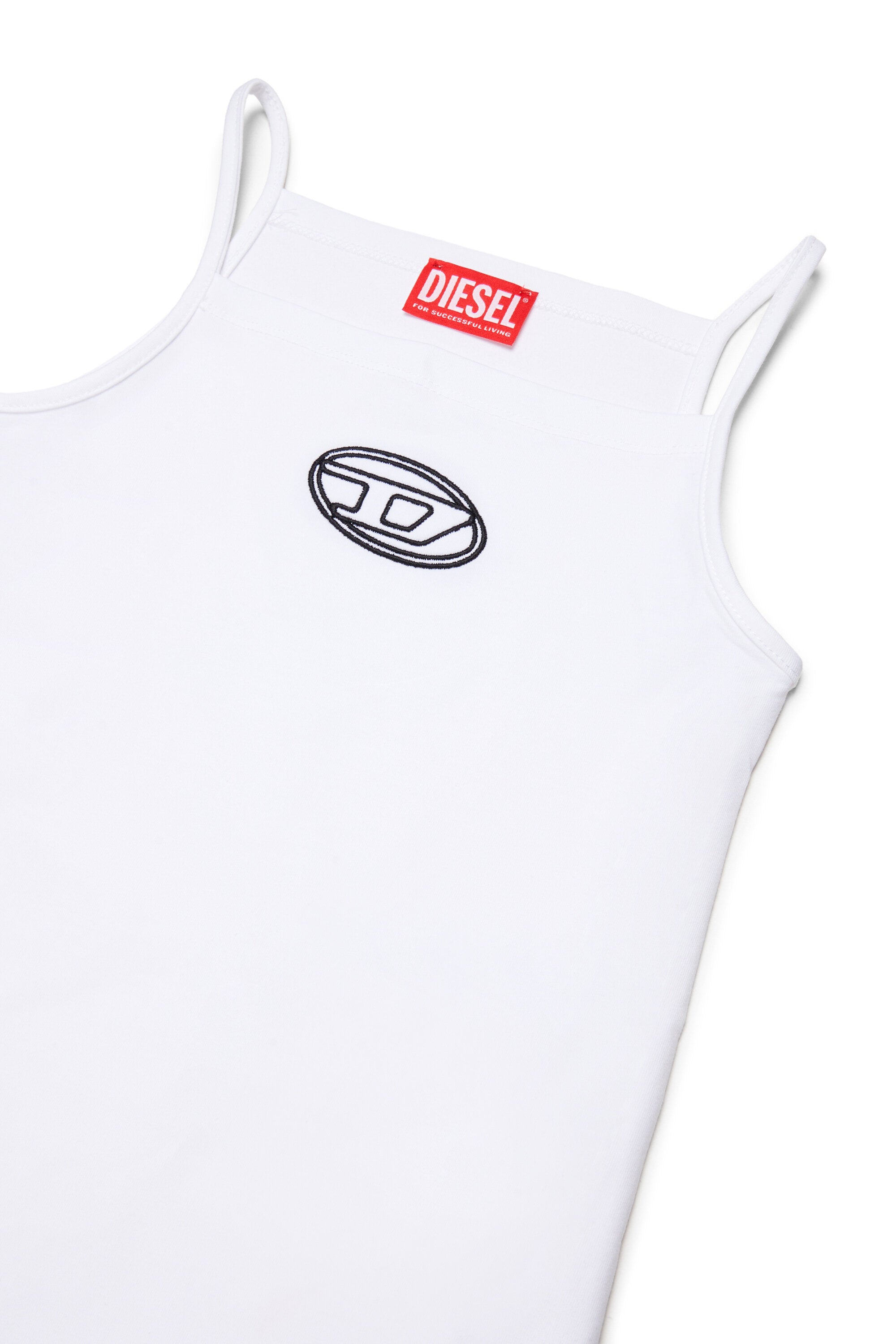 Abito corto con logo Oval D