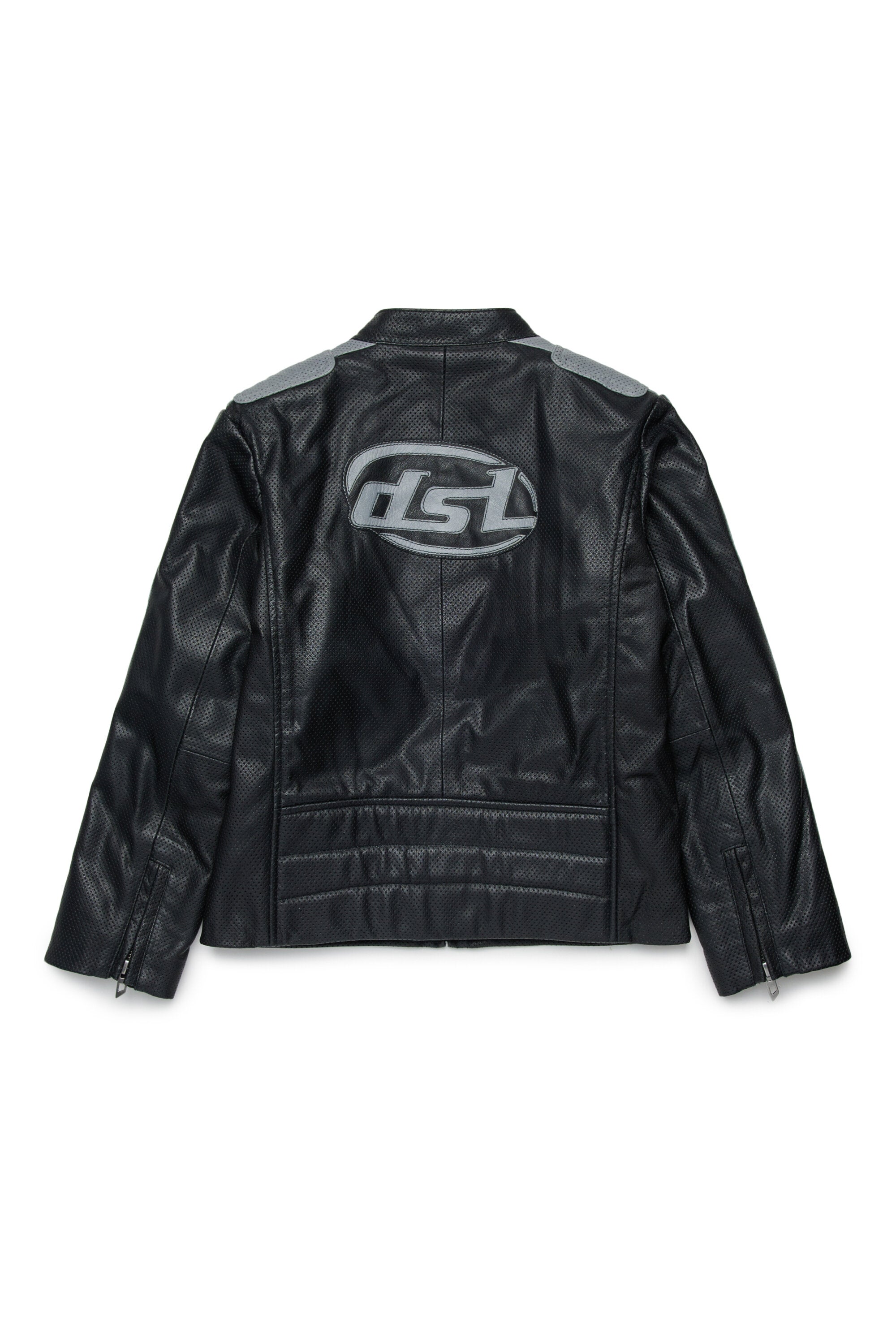Giacca biker con logo stampato