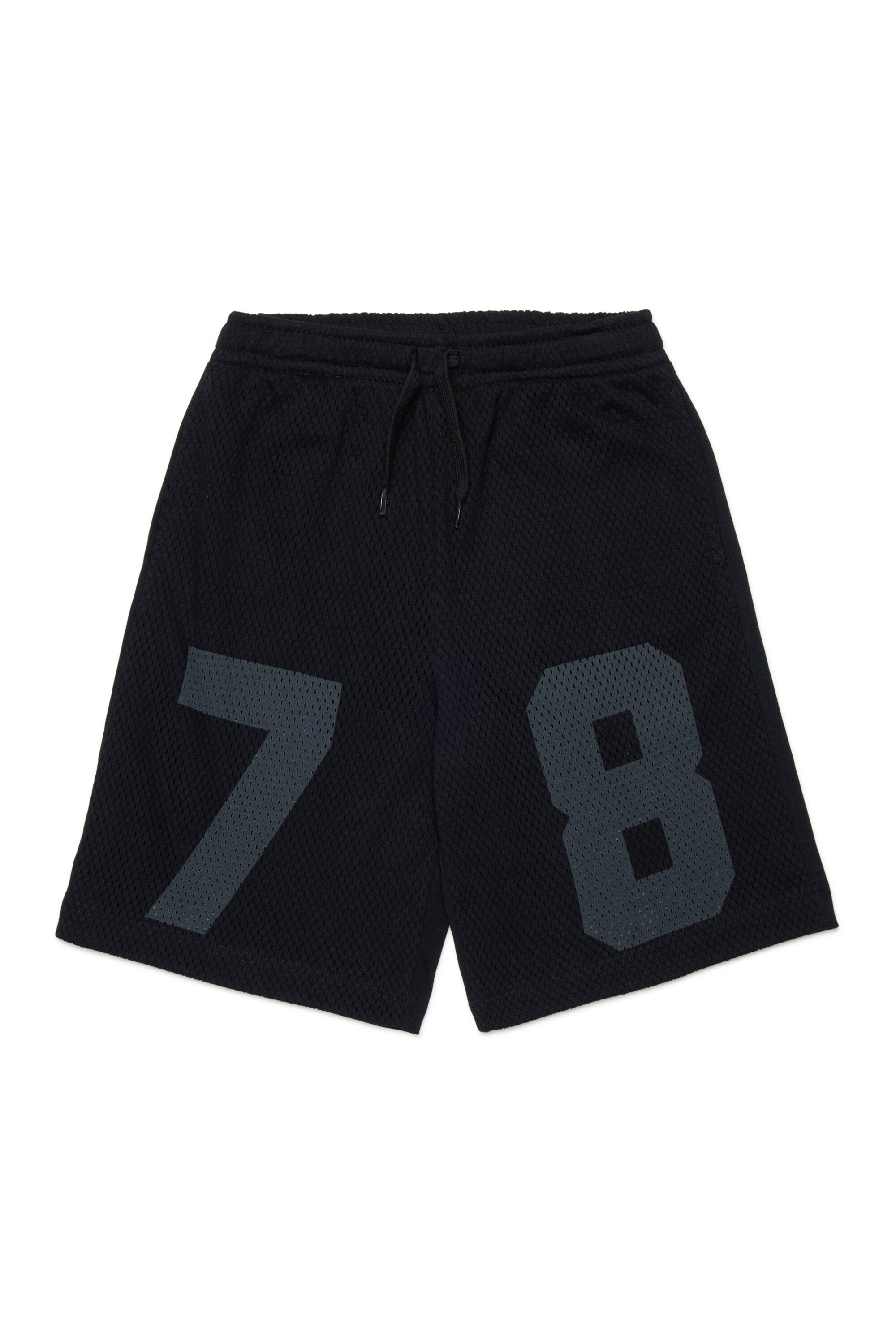 Shorts en molleton avec chiffres sur le devant