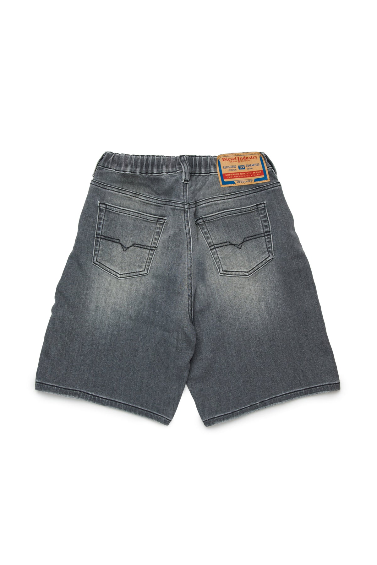 Graue Denim-Shorts im Used-Look
