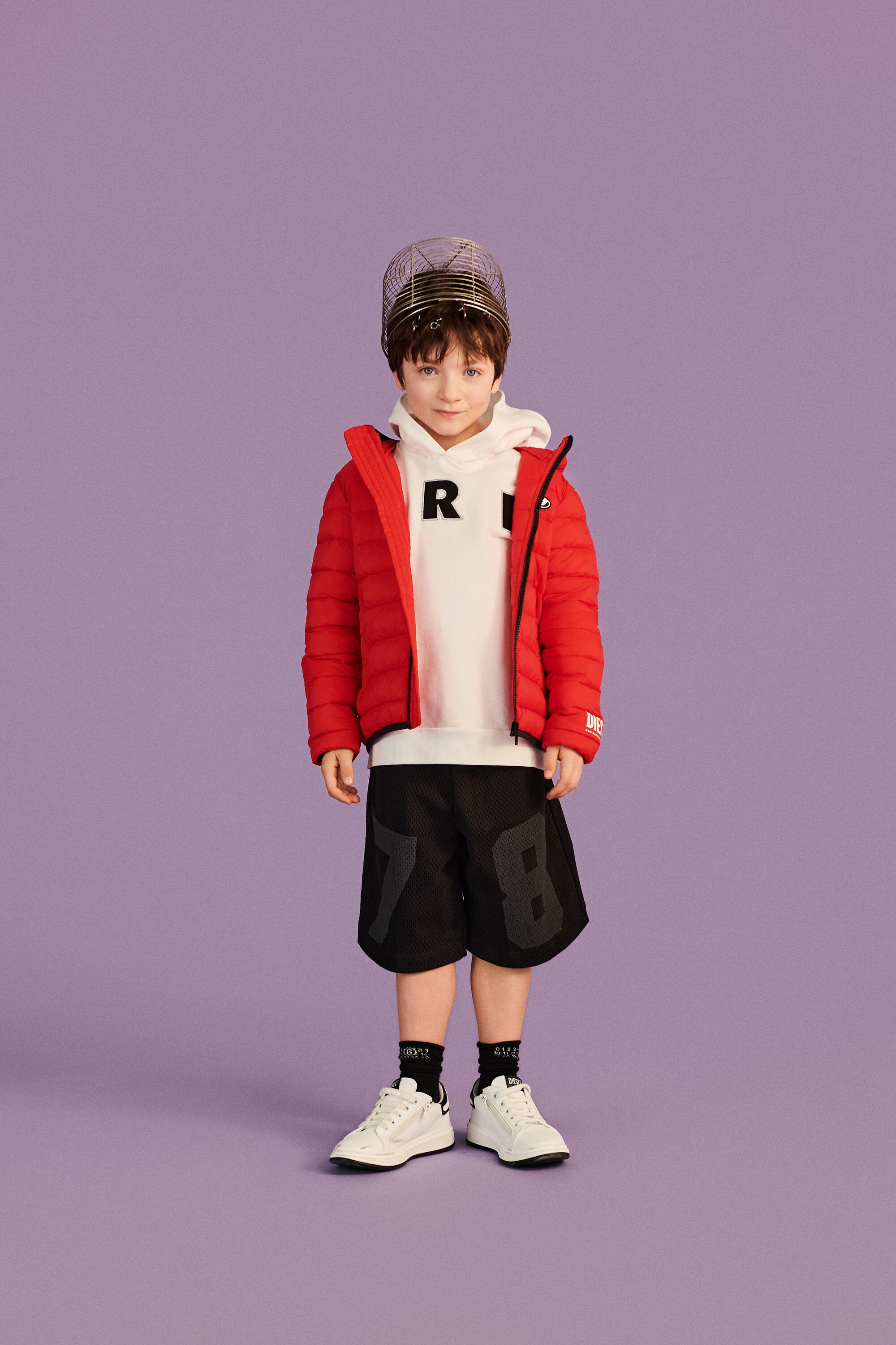 Giacca imbottita con logo stampato