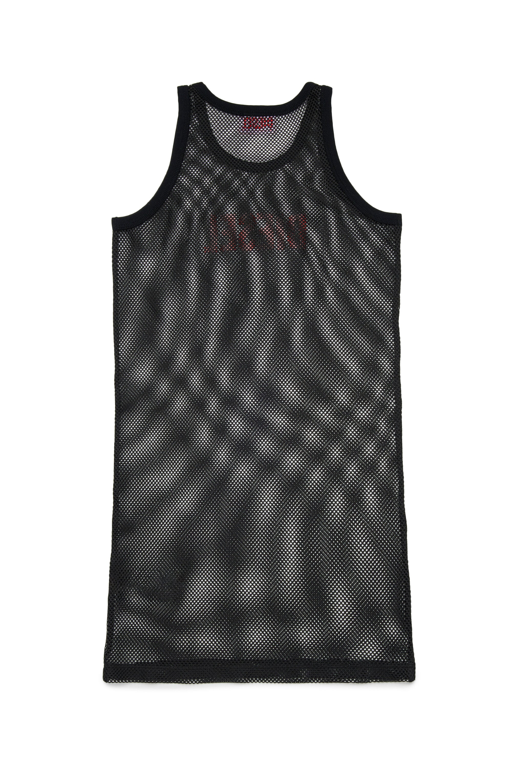 Vestido de red con logo estampado