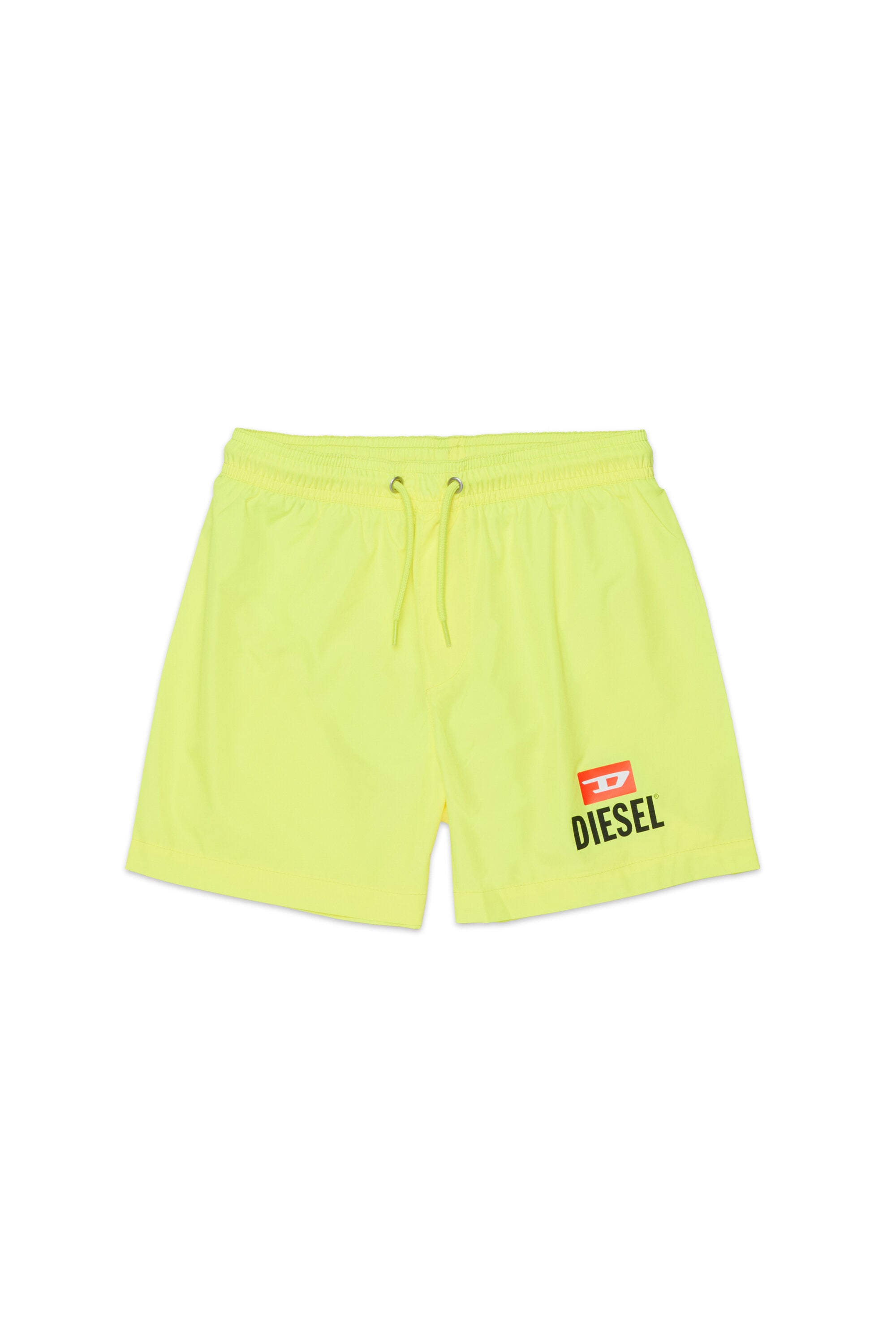 Boxer swim trunks with logo