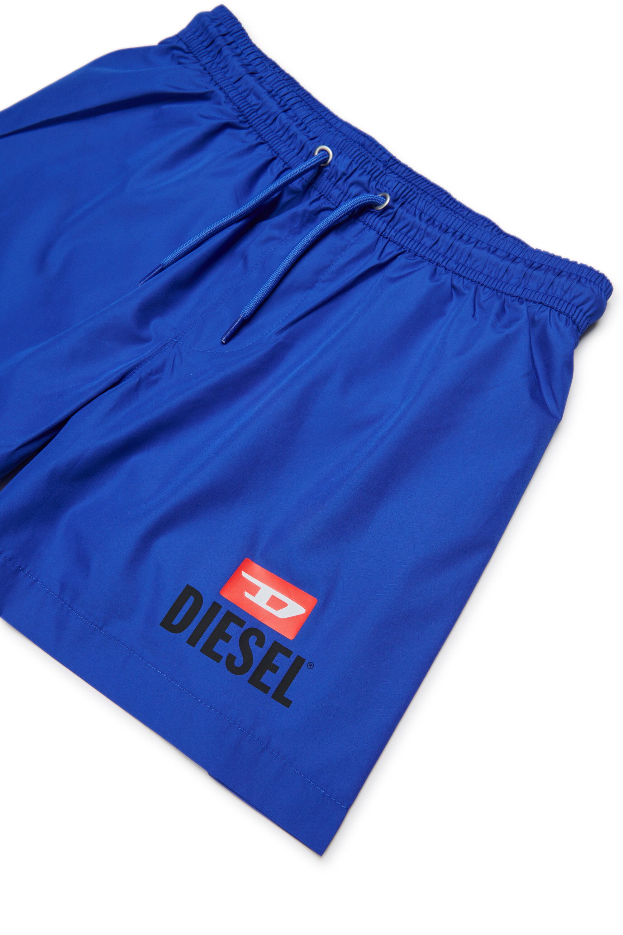 Boxer swim trunks with logo