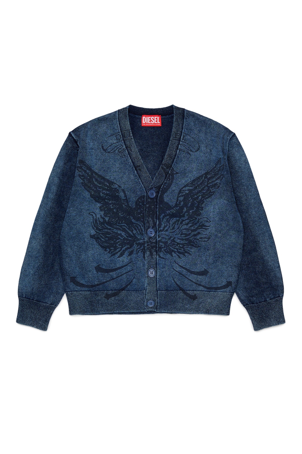 Cardigan jacquard con logo