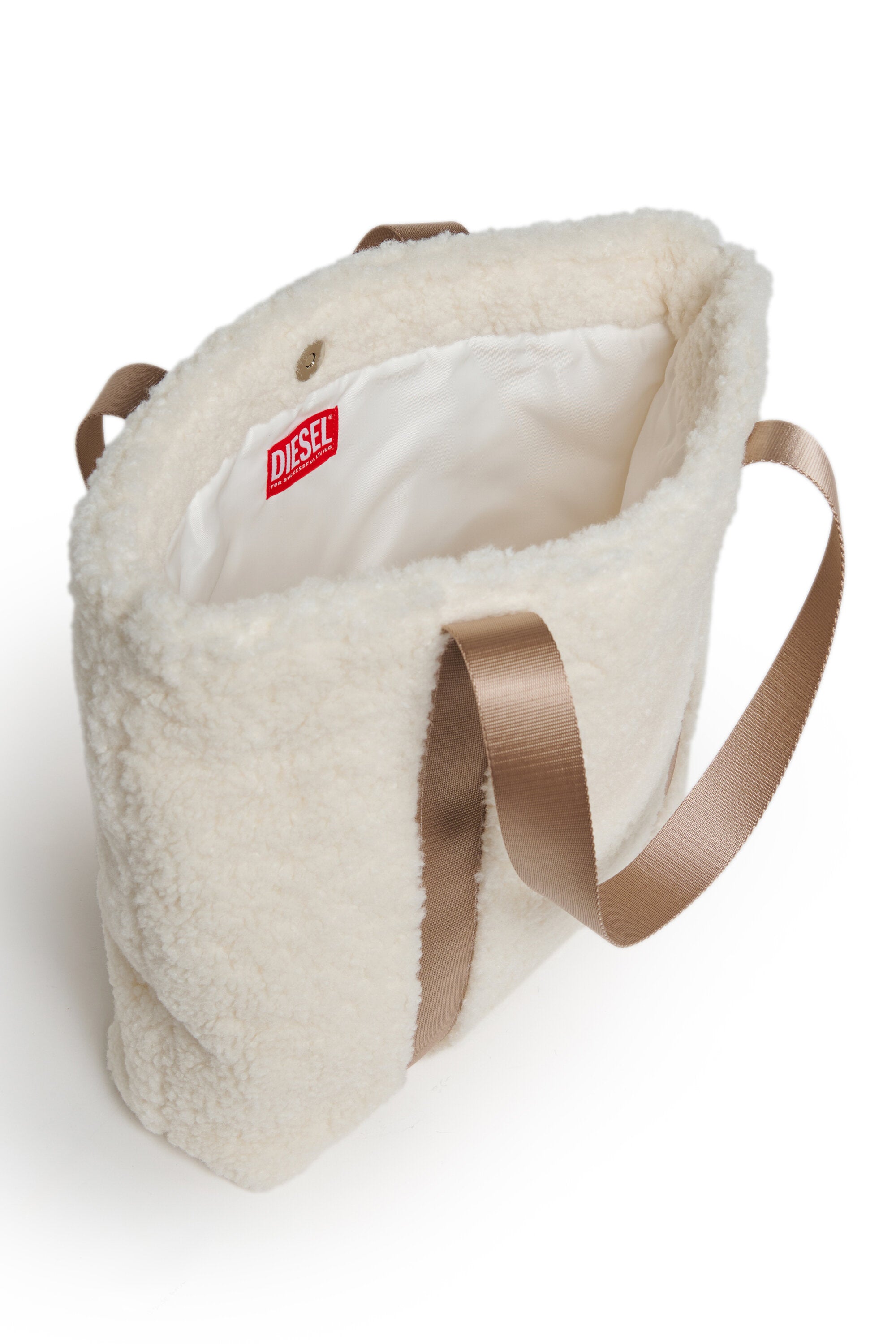 Tasche in Plüschoptik mit Logo