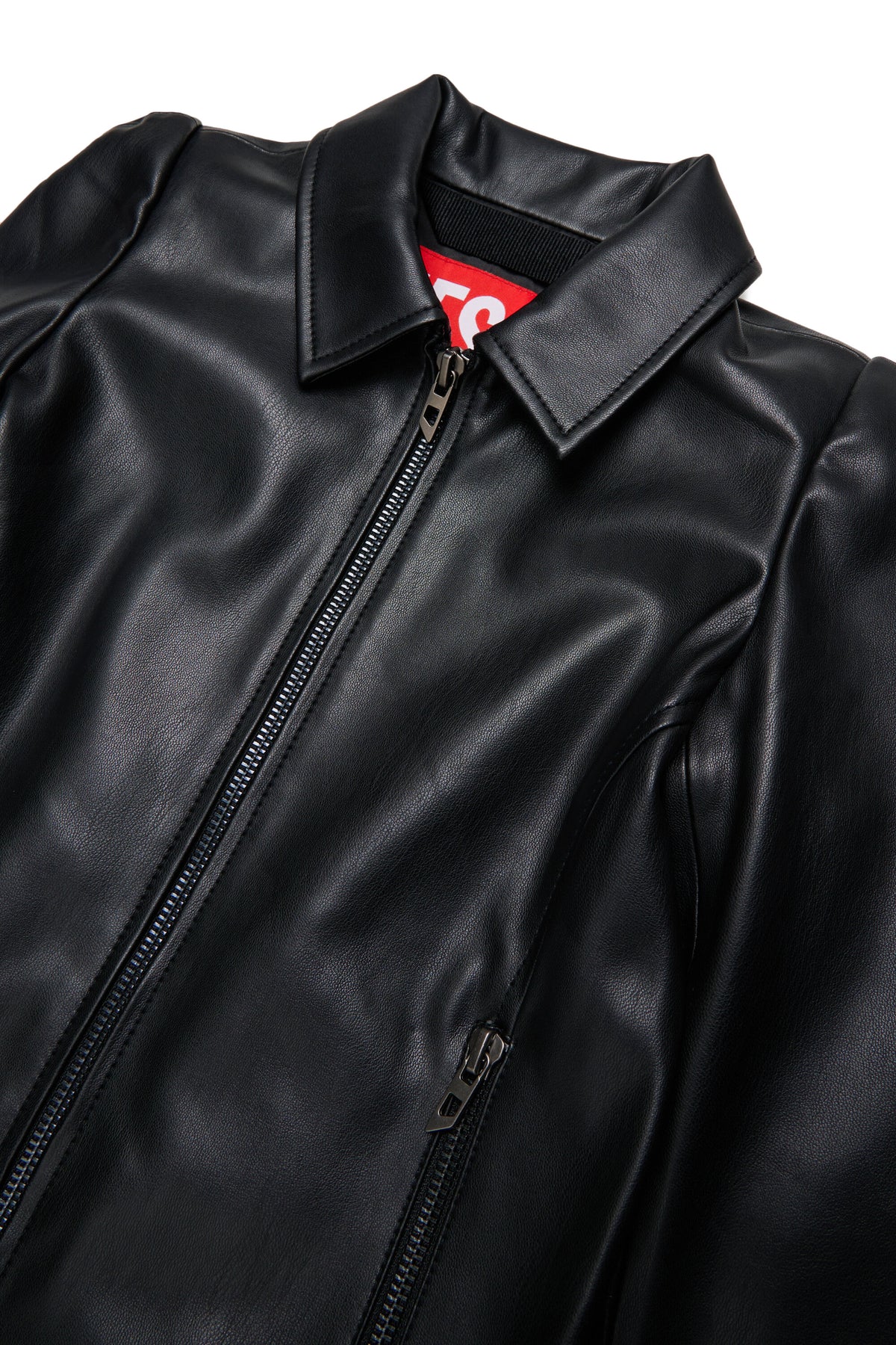 Cazadora biker de tejido revestido