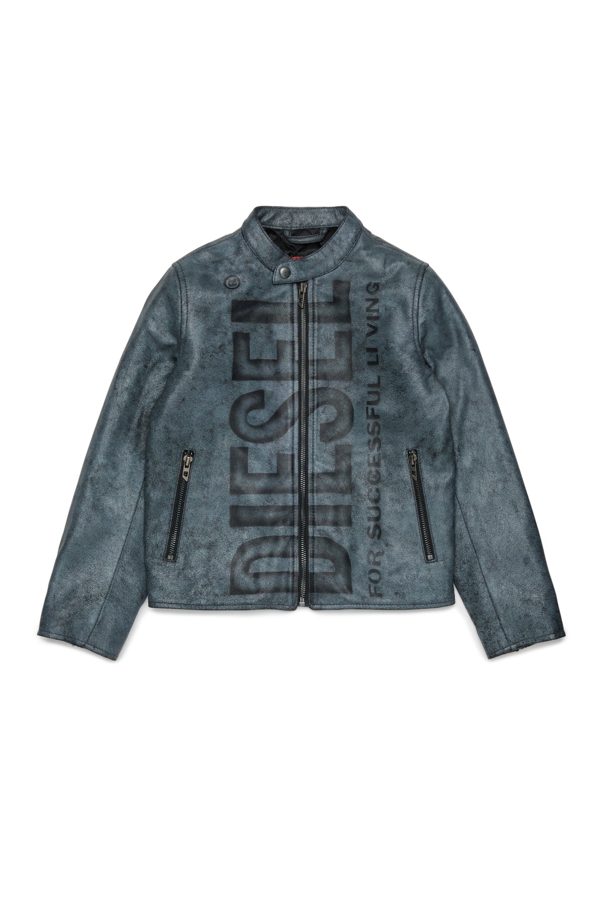 Bikerjacke mit aufgedrucktem Logo