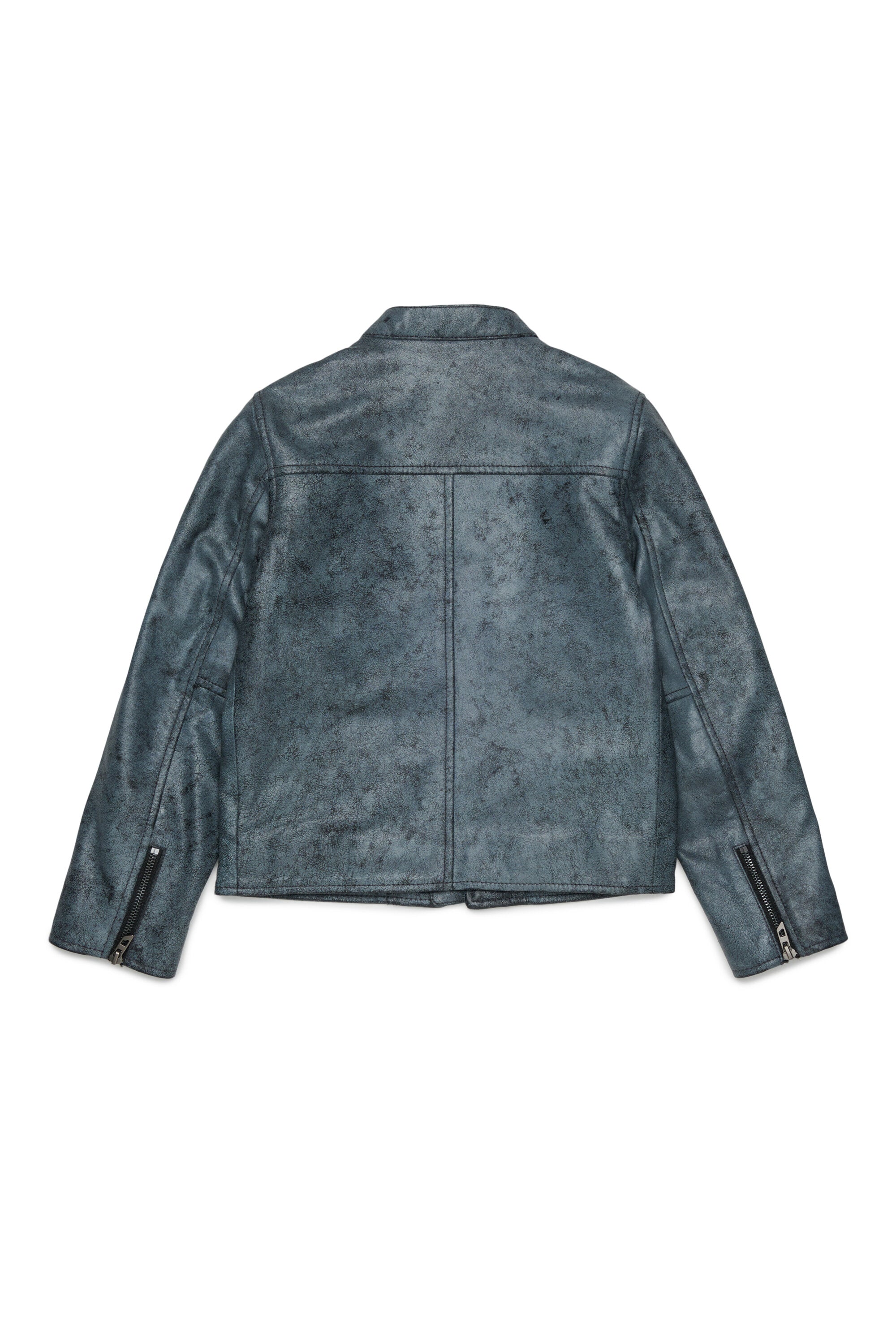 Chaqueta biker con logo estampado