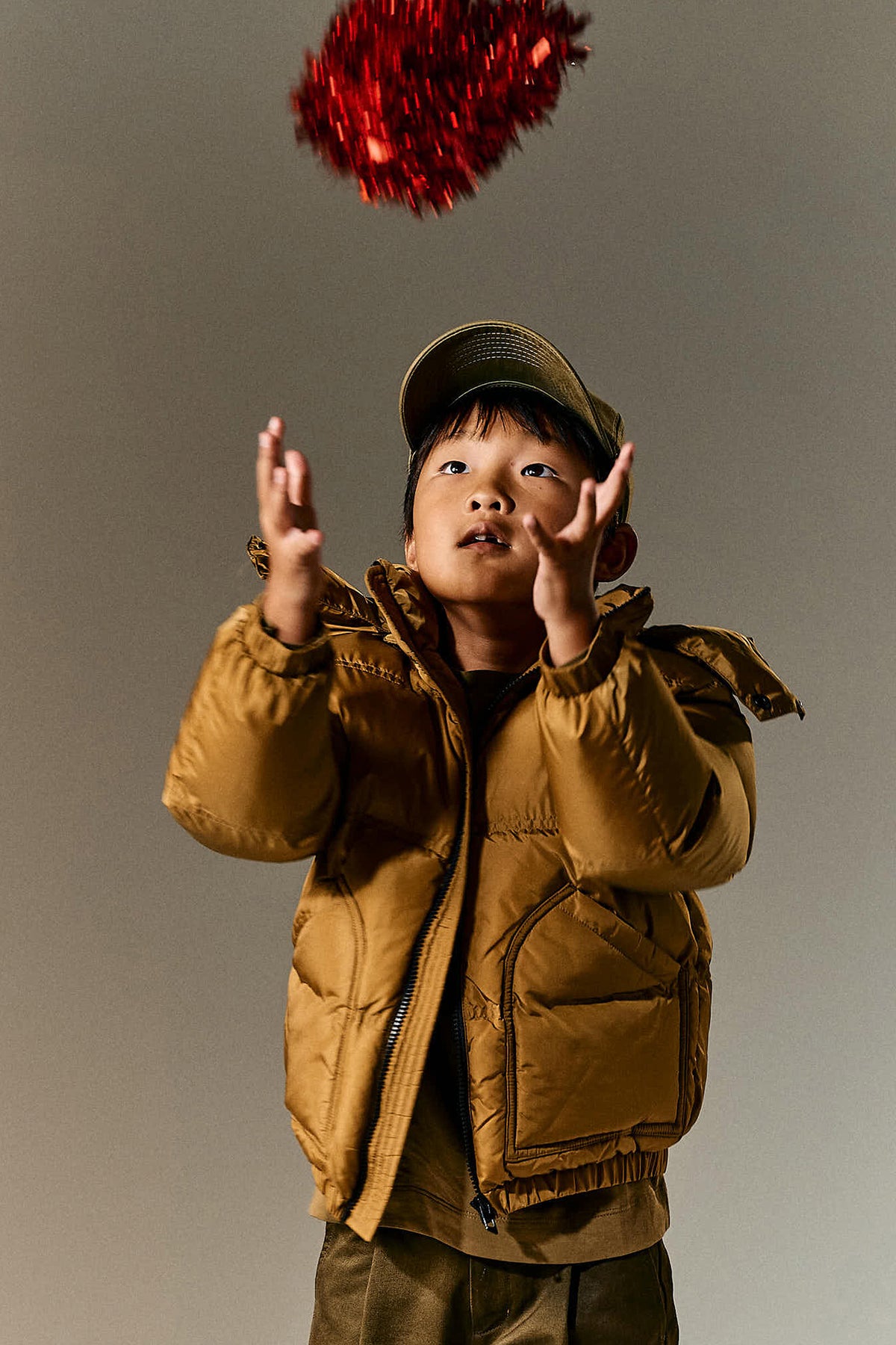 Padded jacket with printed logo