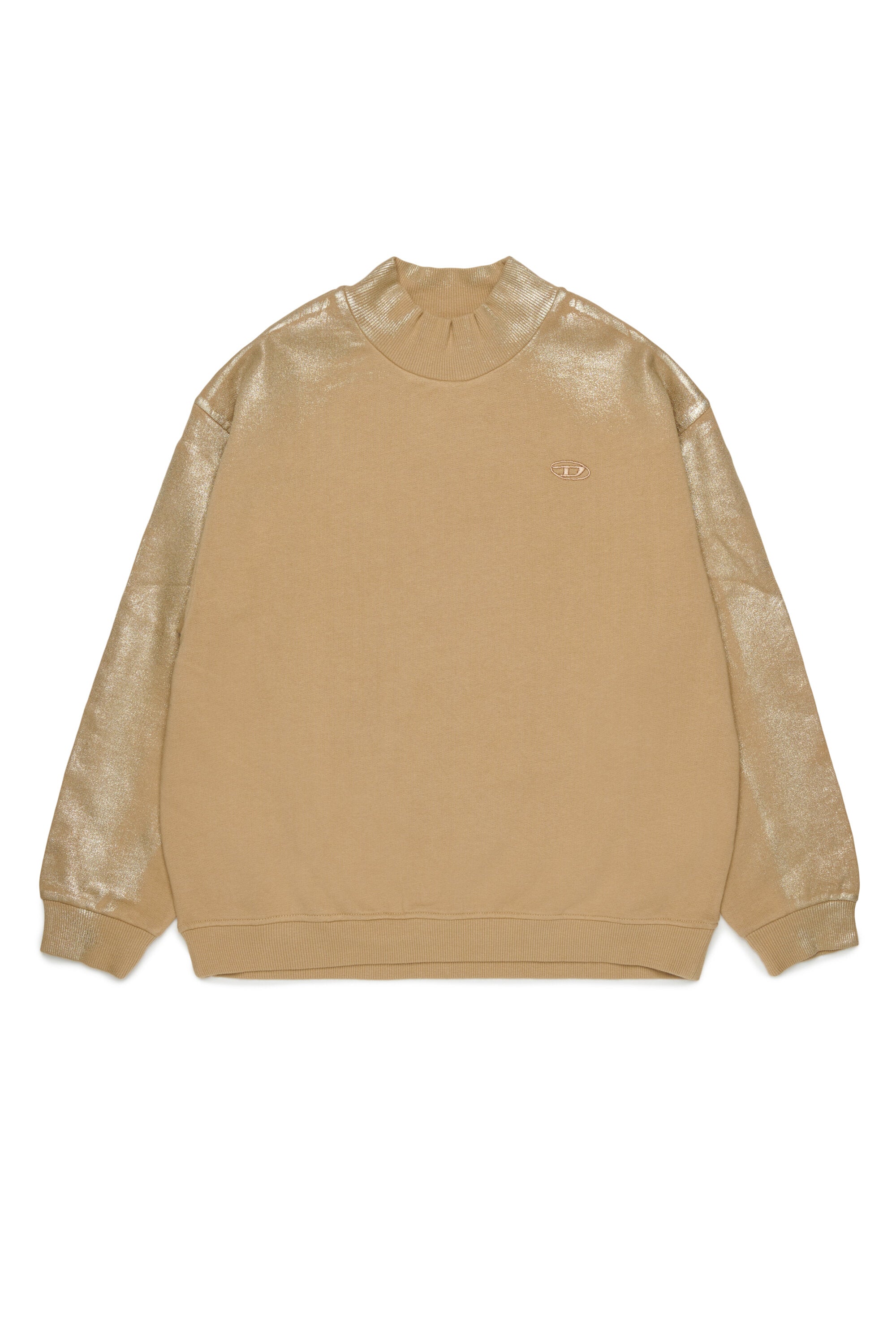 Sweat-shirt col rond à effet métallisé