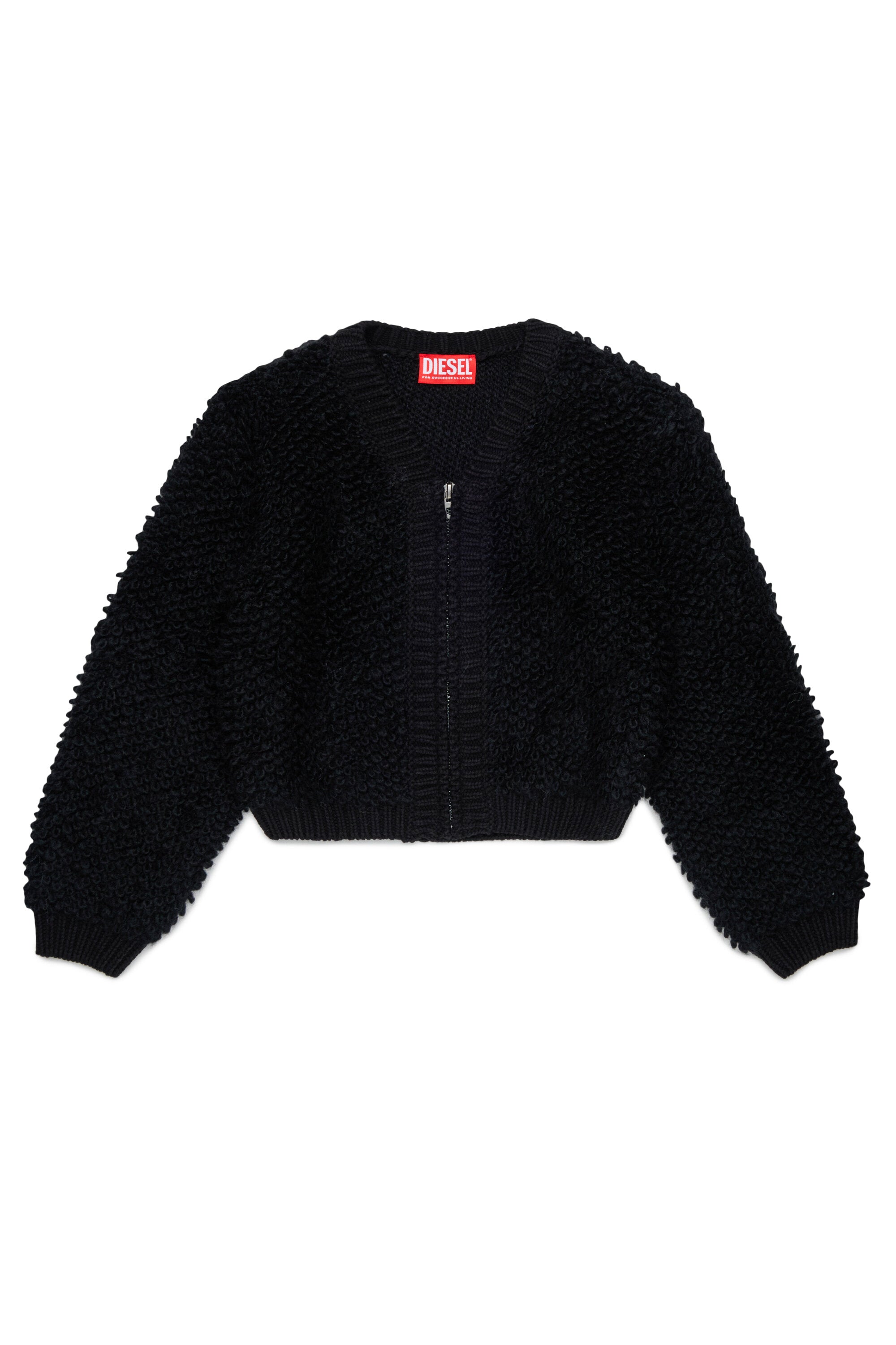 Cardigan zippé en maille avec logo