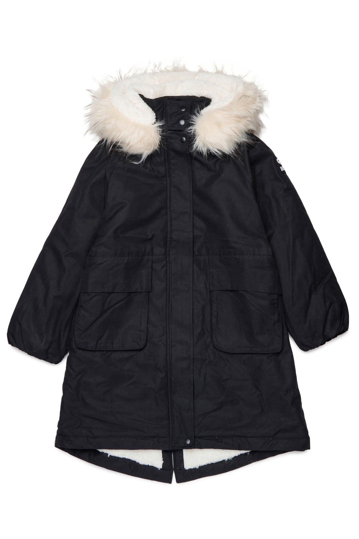 Parka jacket with printed logo