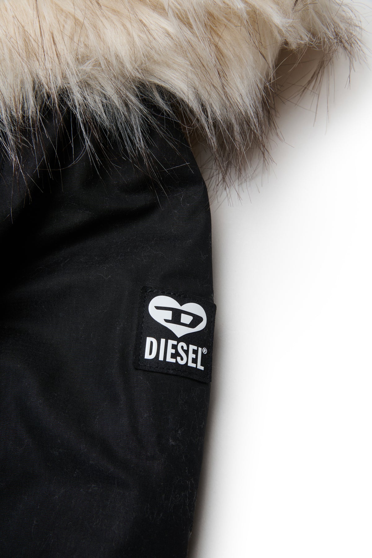 Parka jacket with printed logo