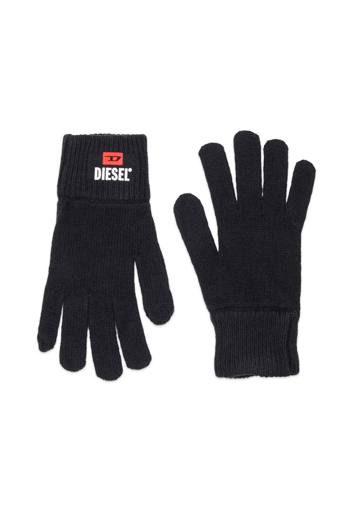 Wool and cotton blend gloves with logo