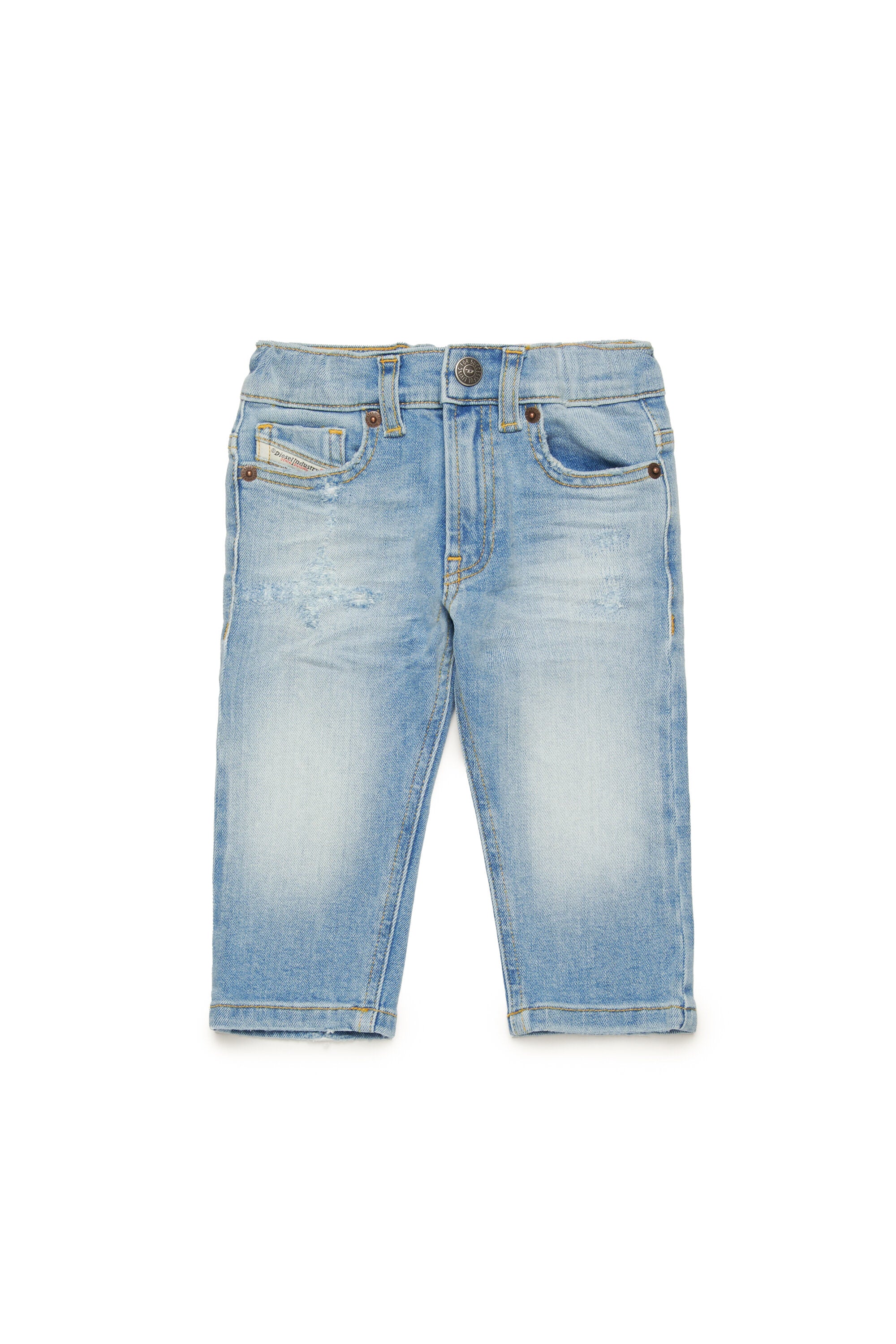 Light straight jeans with abrasions D-Jools-B - Main Image