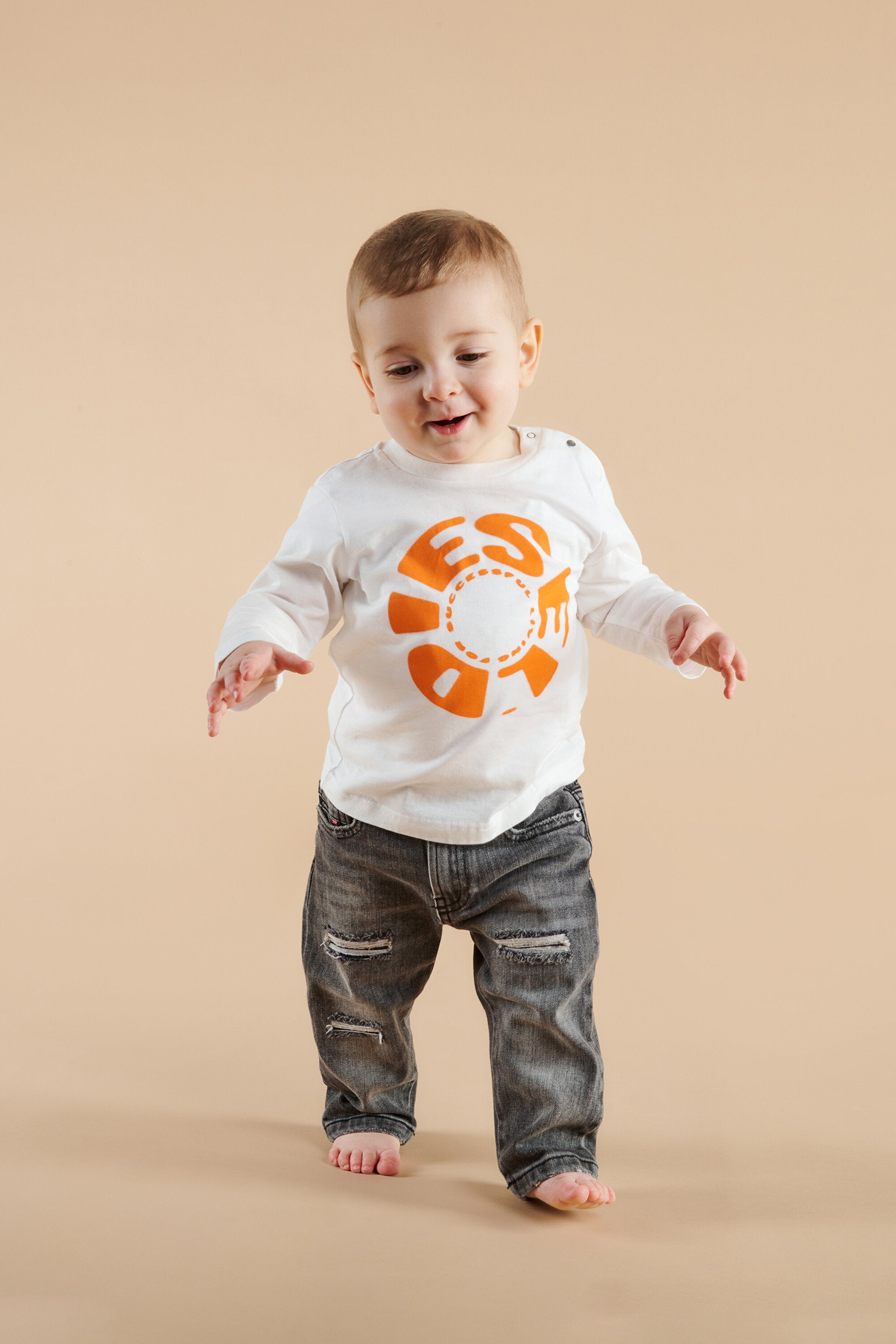 Jeans regular grigio scuro con strappi - D-Jools-B