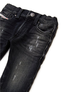 JoggJeans® straight nero con abrasioni - D-Jools-B