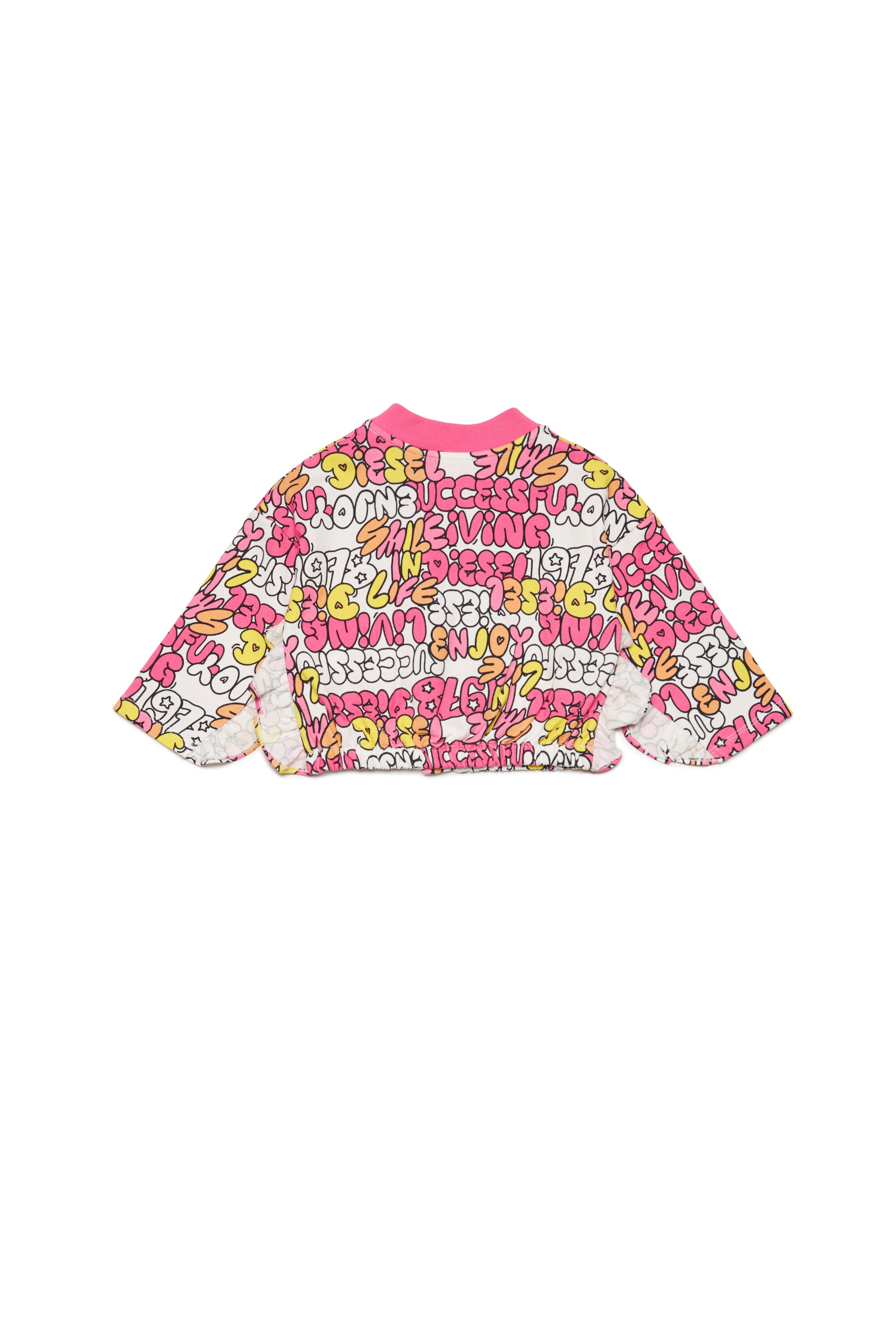 Sweatshirt with zip allover bubble text