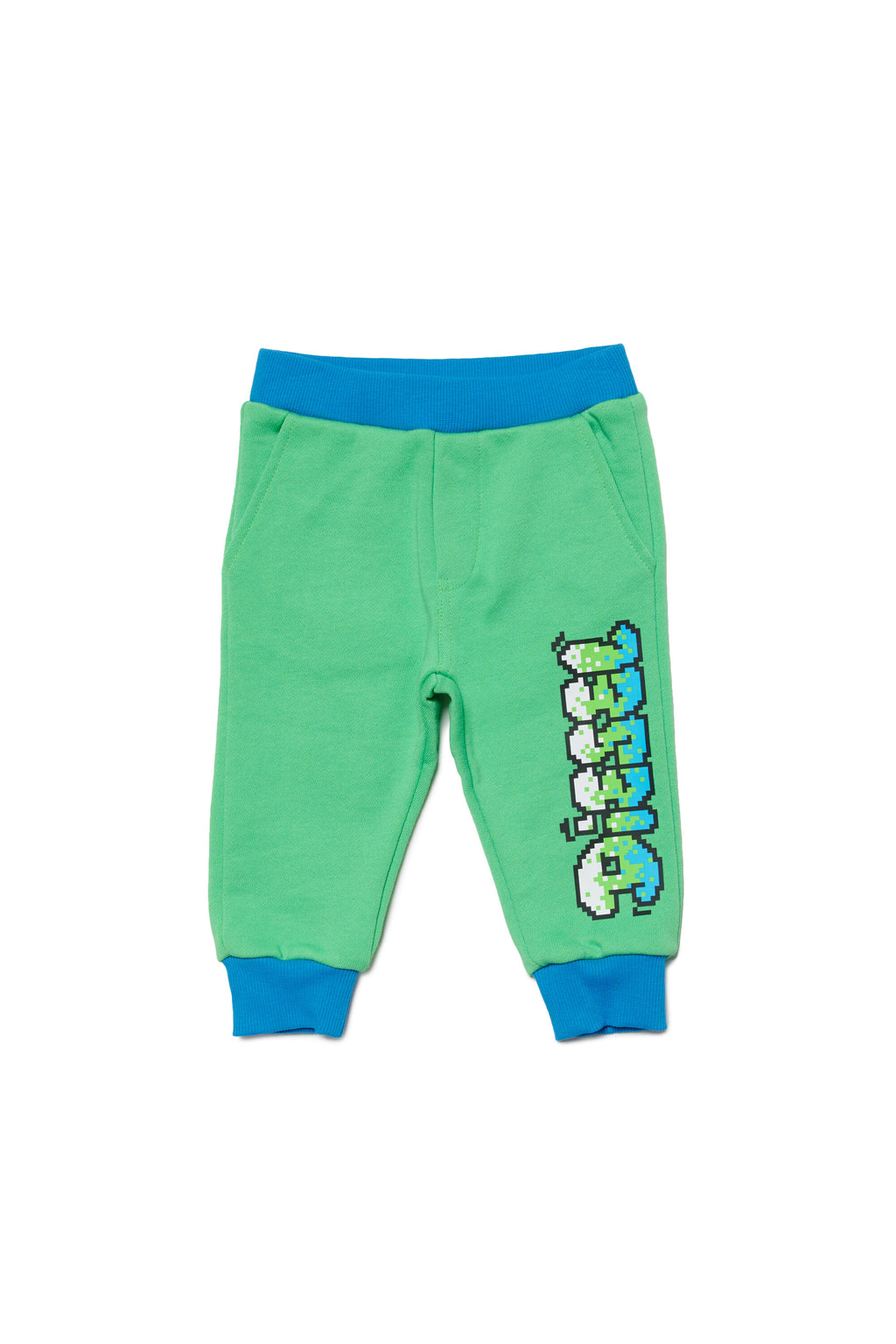 Diesel Kids logo-print cotton track shorts - Green