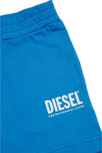 Cotton jersey branded shorts