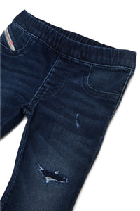 Pantaloni in JoggJeans® scuro con rotture