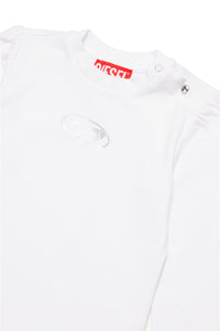 Camiseta de manga larga con logo oval D en mylar
