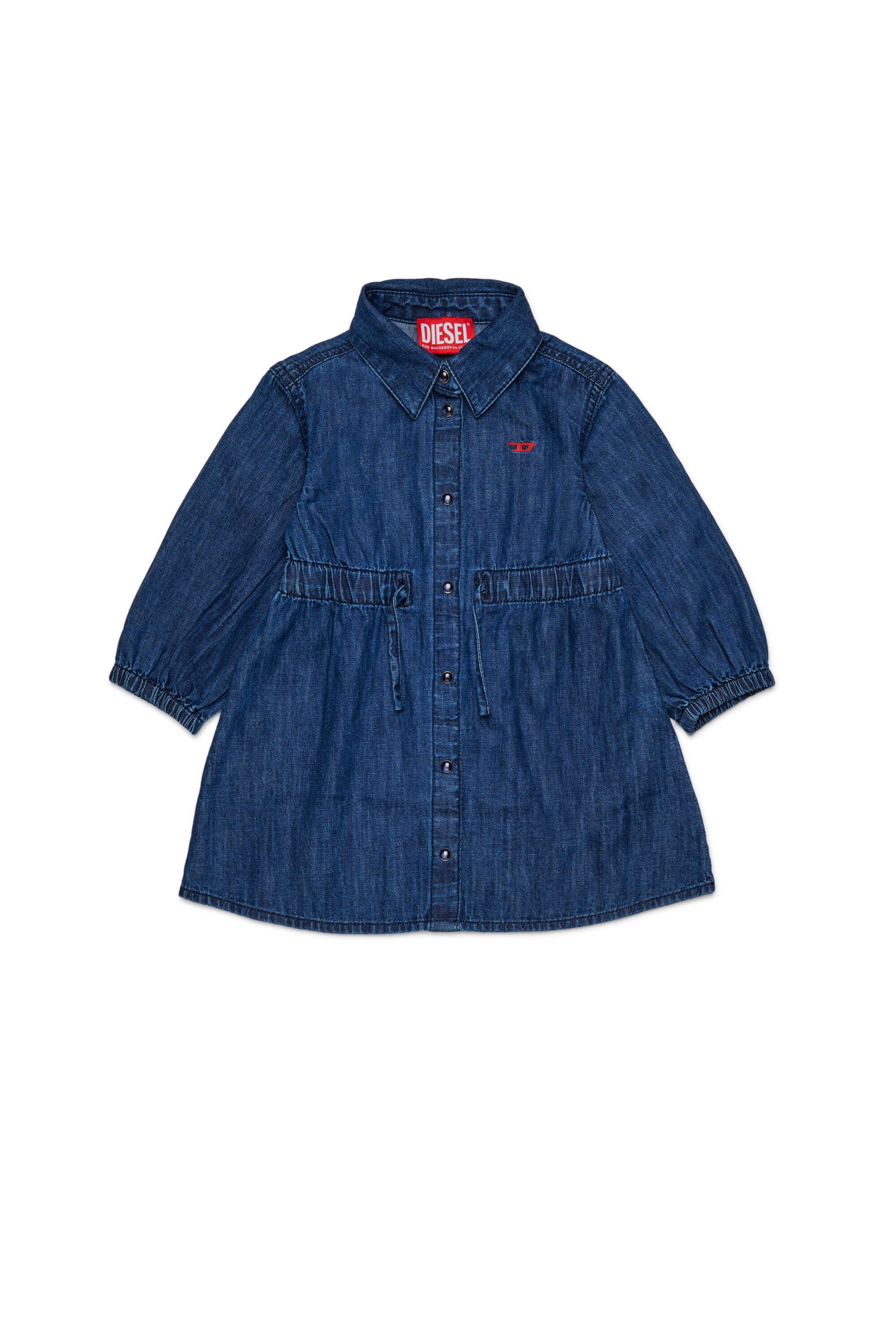 Robe en denim léger avec cordons de serrage