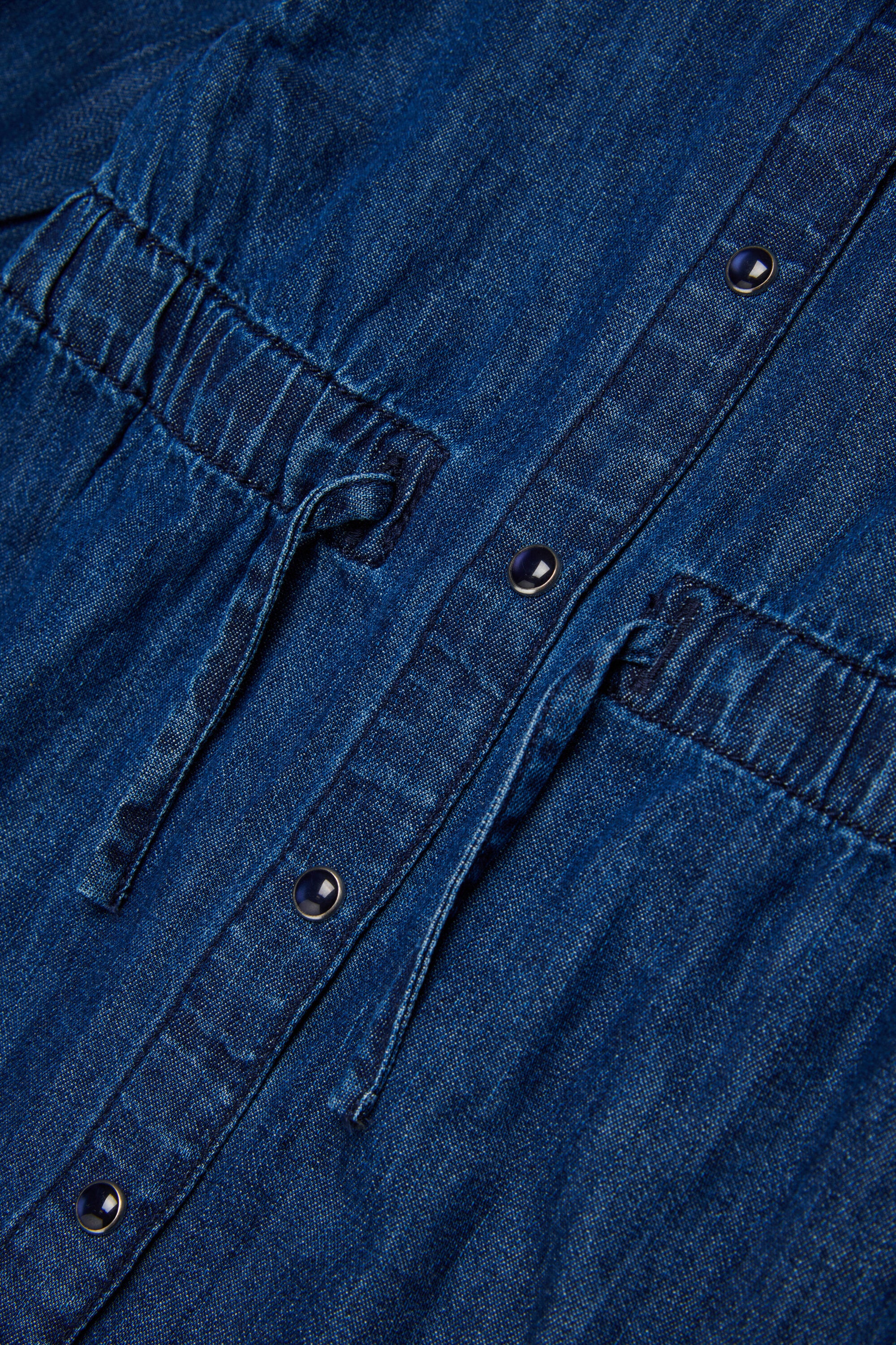 Robe en denim léger avec cordons de serrage