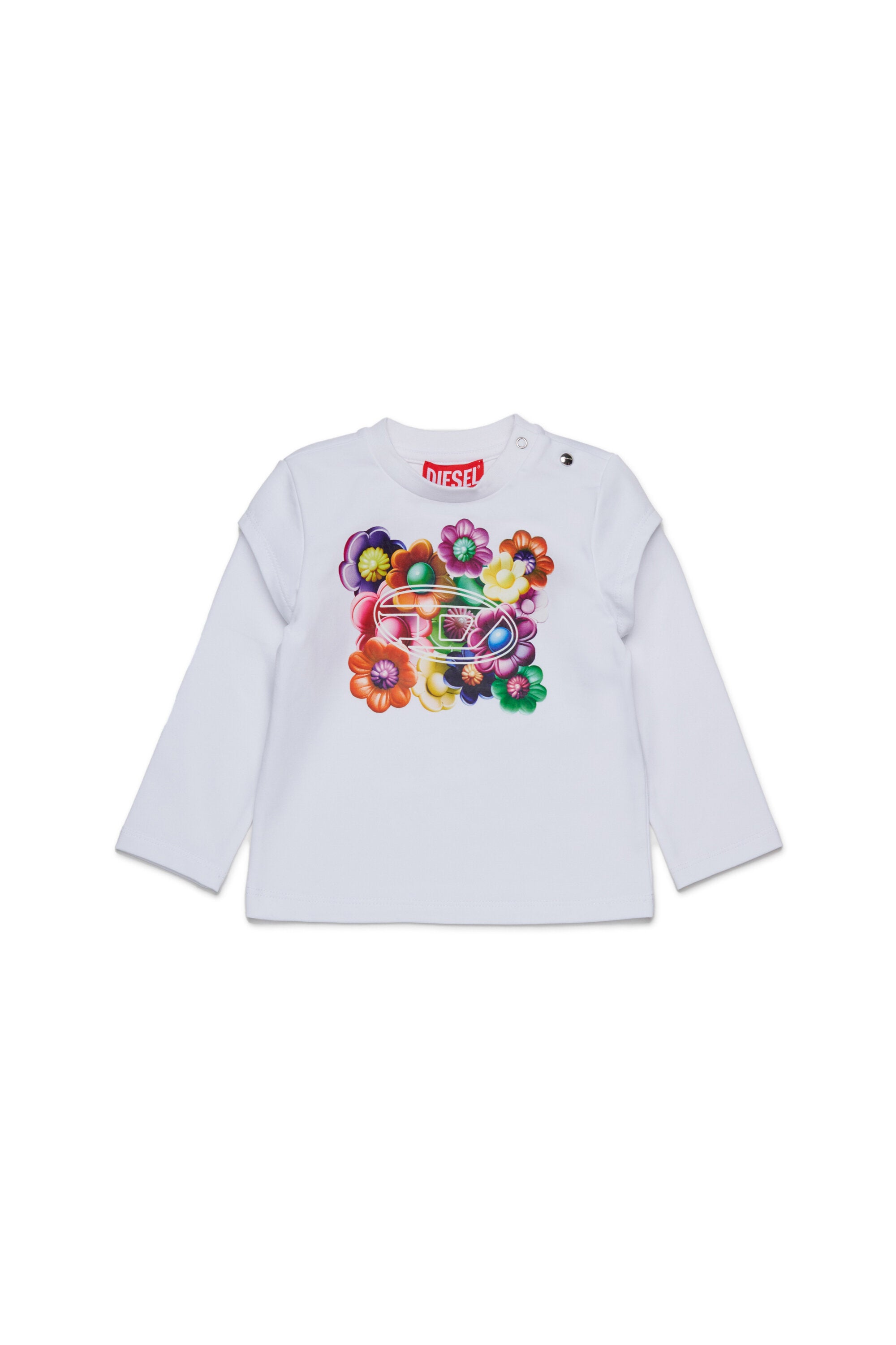 Stretch-Jersey-T-Shirt mit Blumenprint