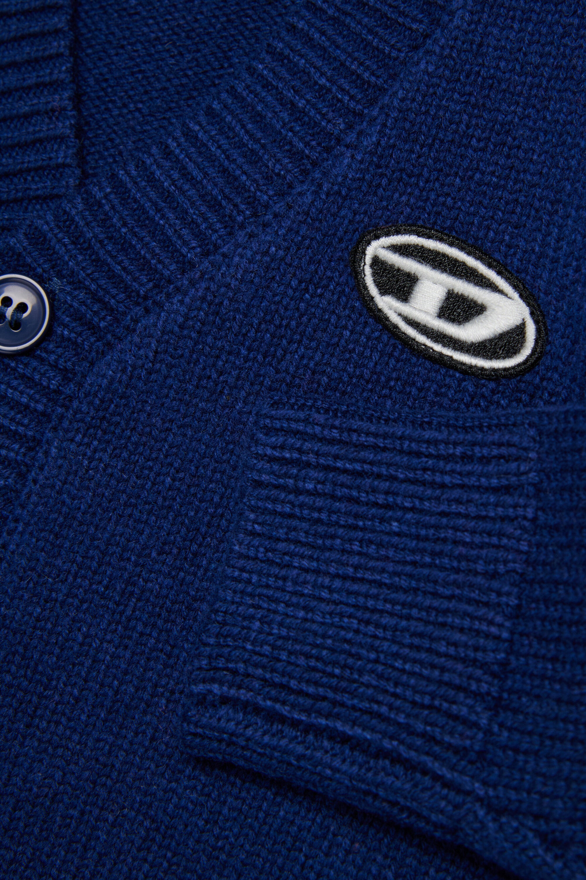 Wool and cashmere blend cardigan with Oval D patch