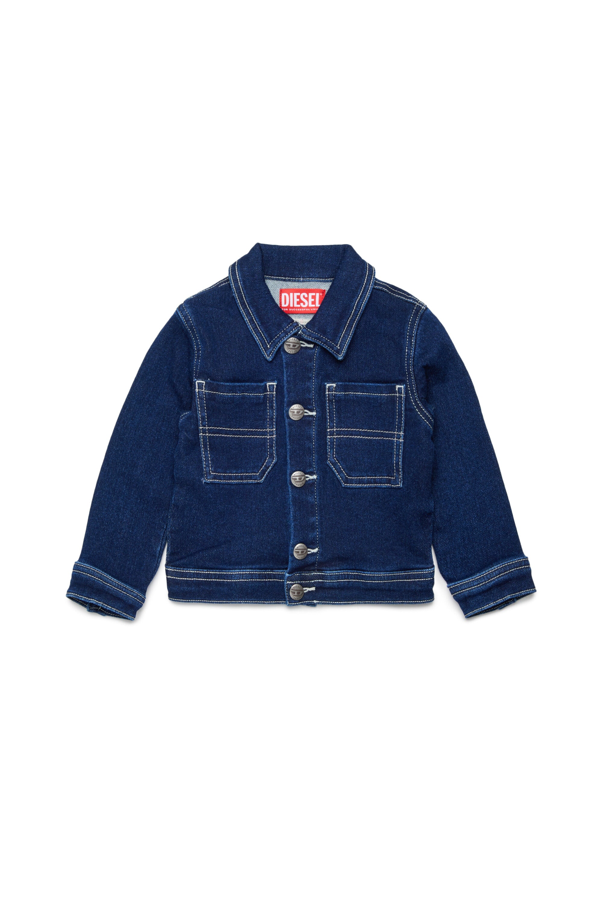 Giacca denim con logo stampato
