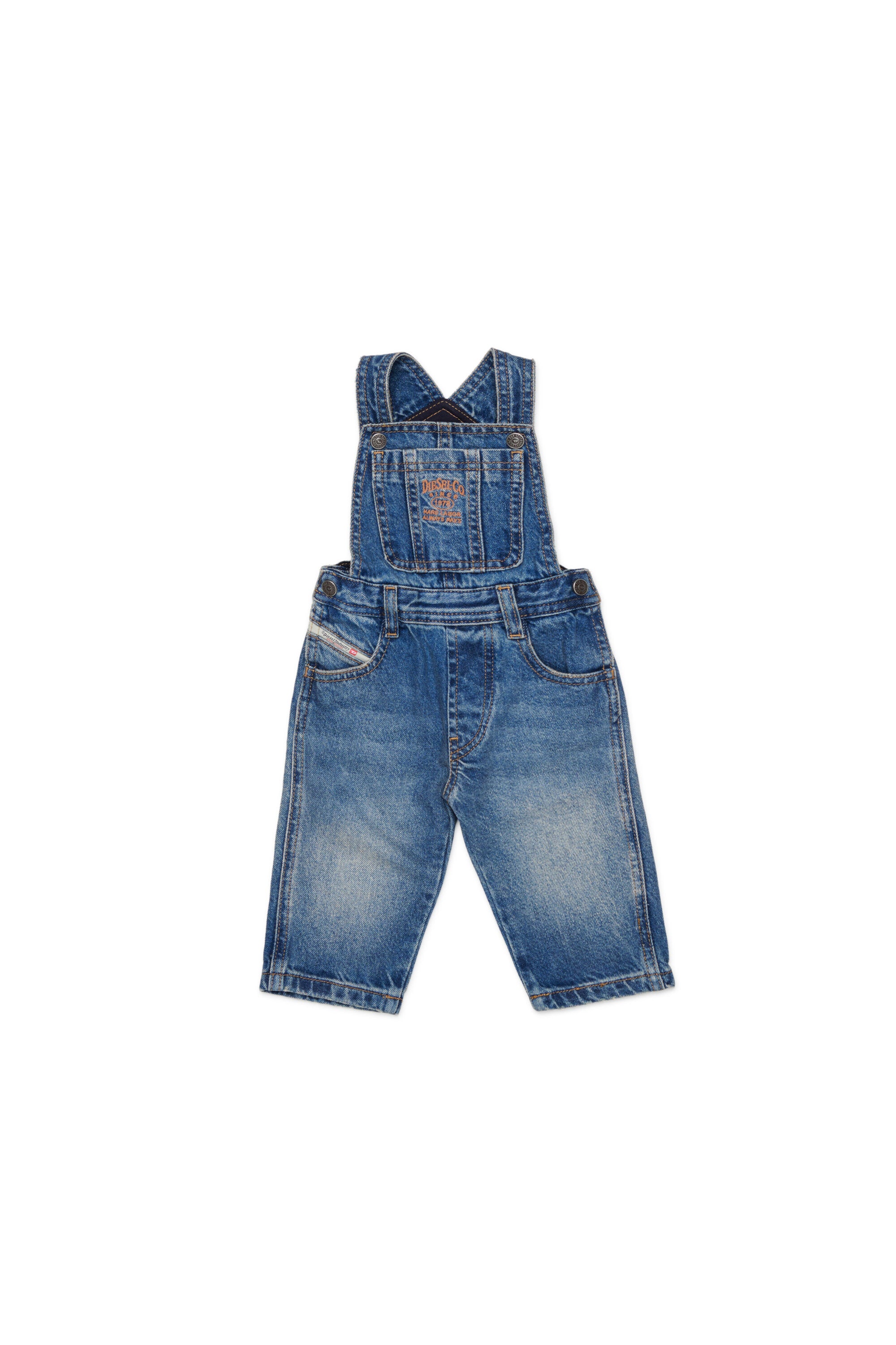 Salopette de denim con logo