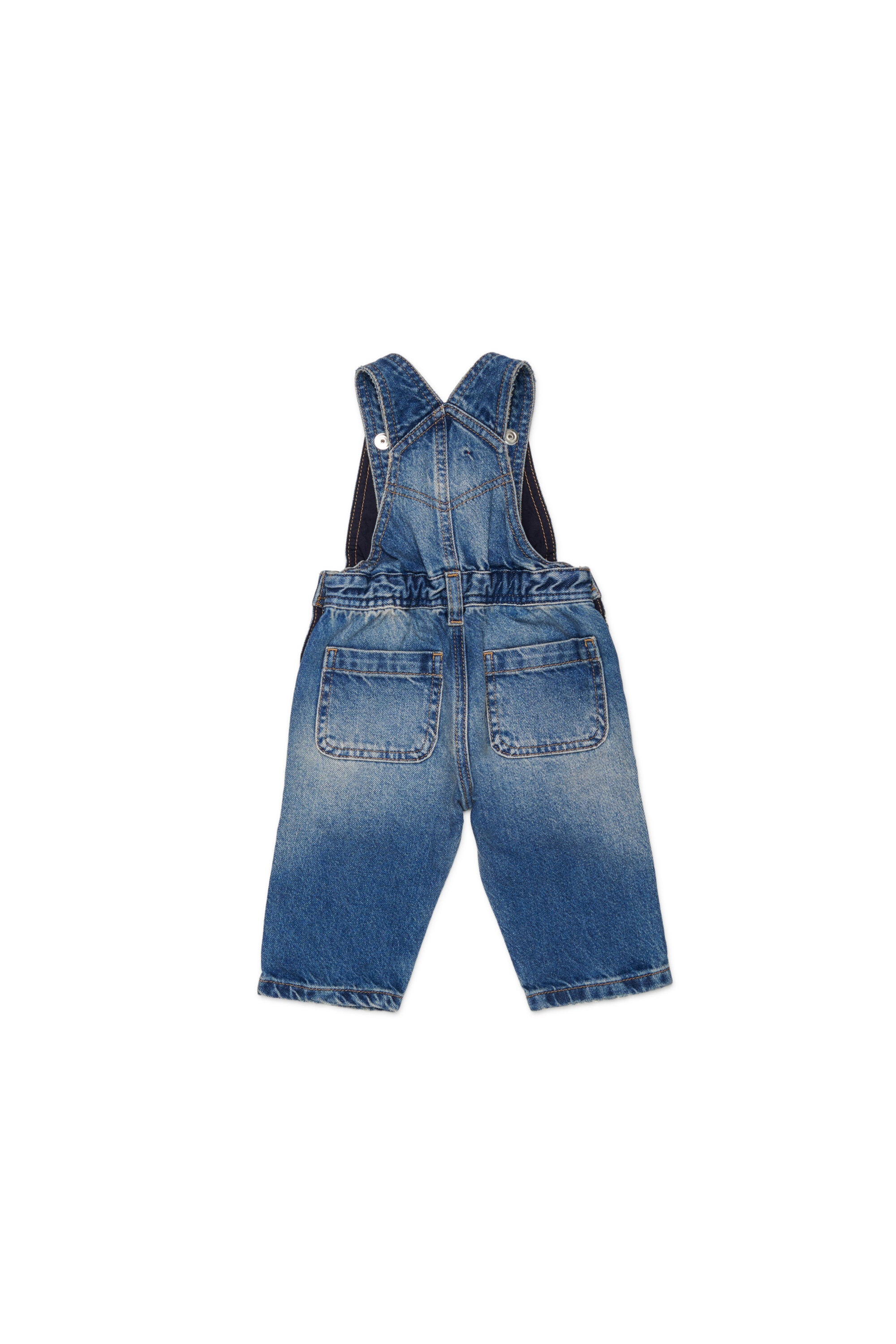 Salopette de denim con logo