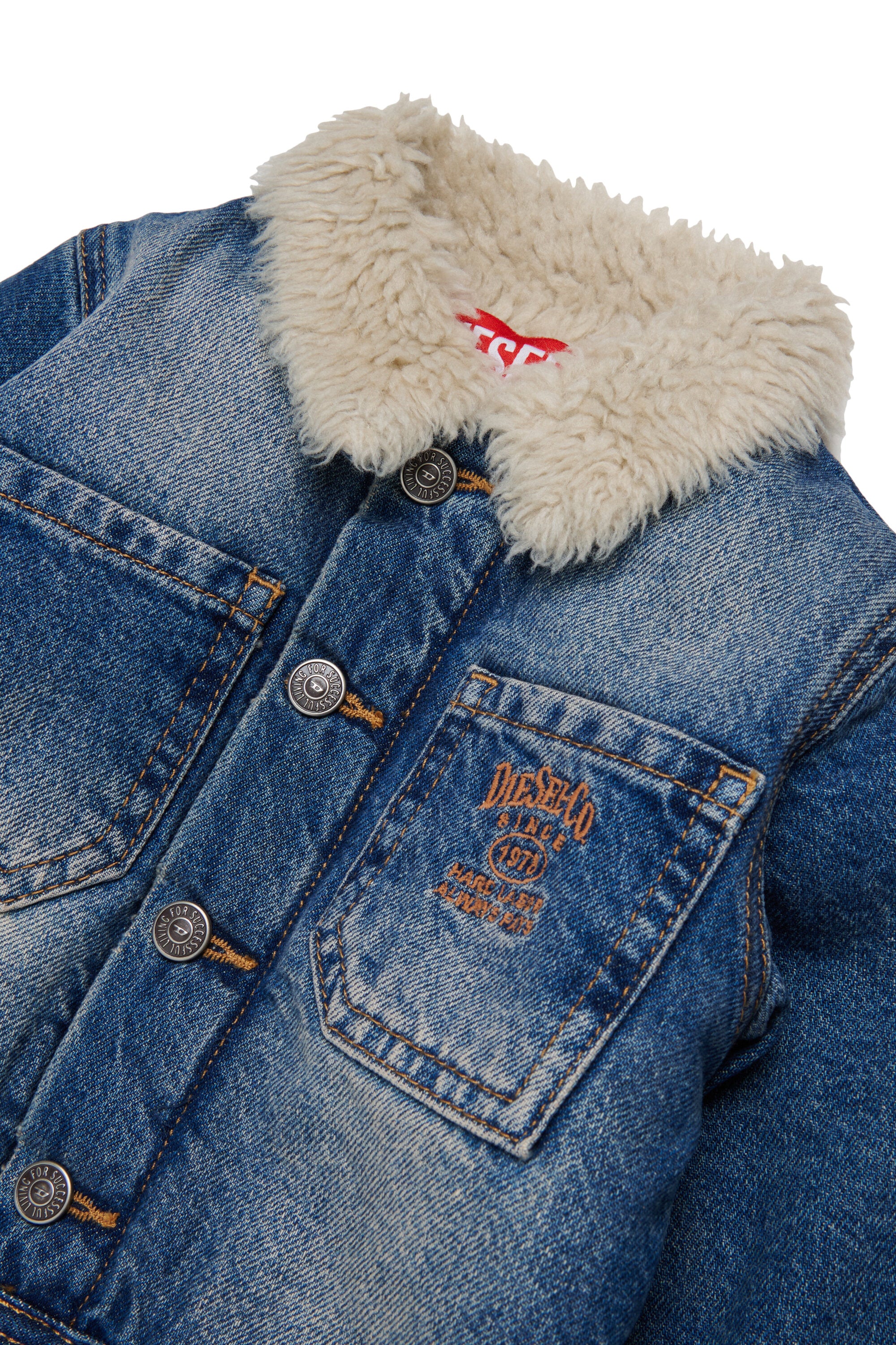 Giacca denim con logo stampato