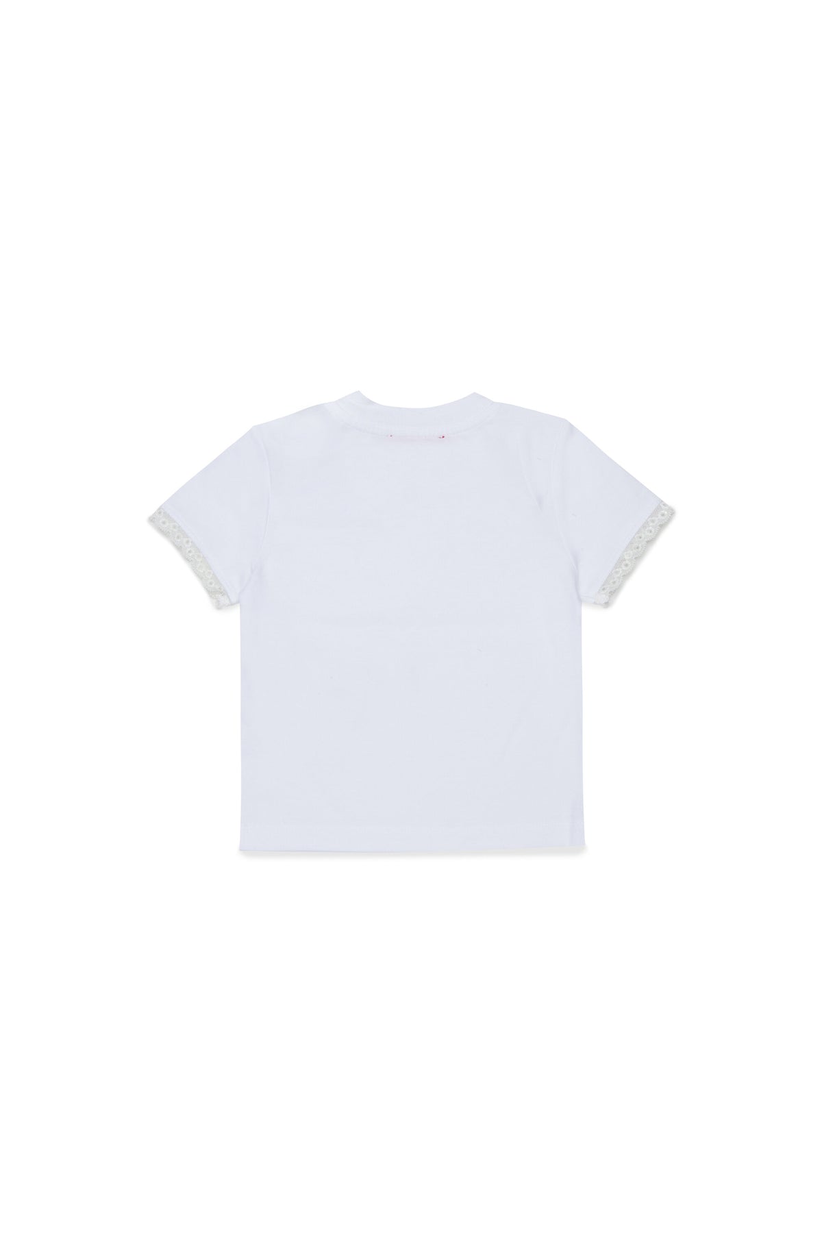 T-Shirt mit Logo und Ärmeln aus Spitze