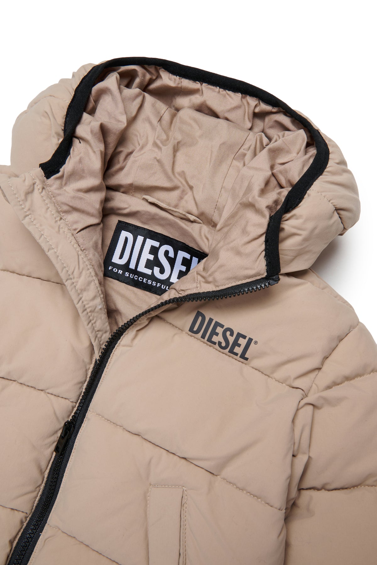 Padded jacket with printed logo