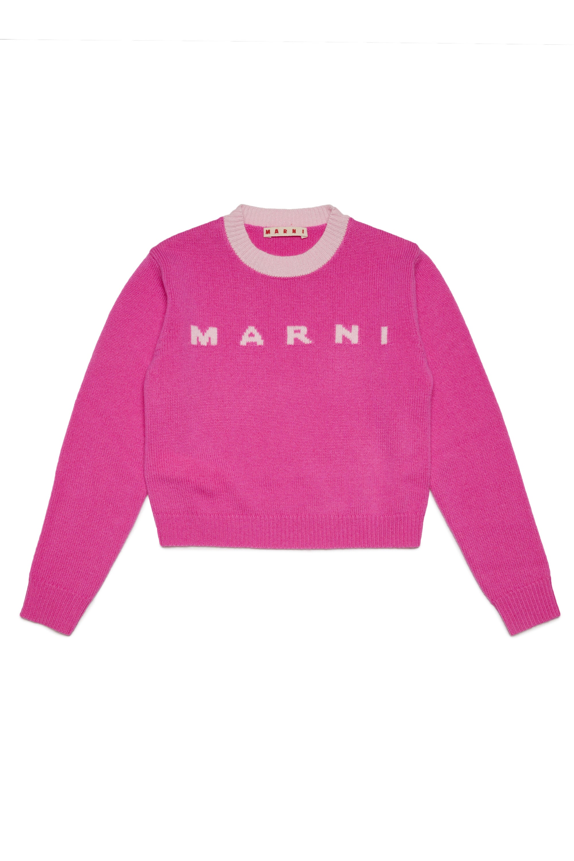 Sweater in wool-cashmere blend with logo