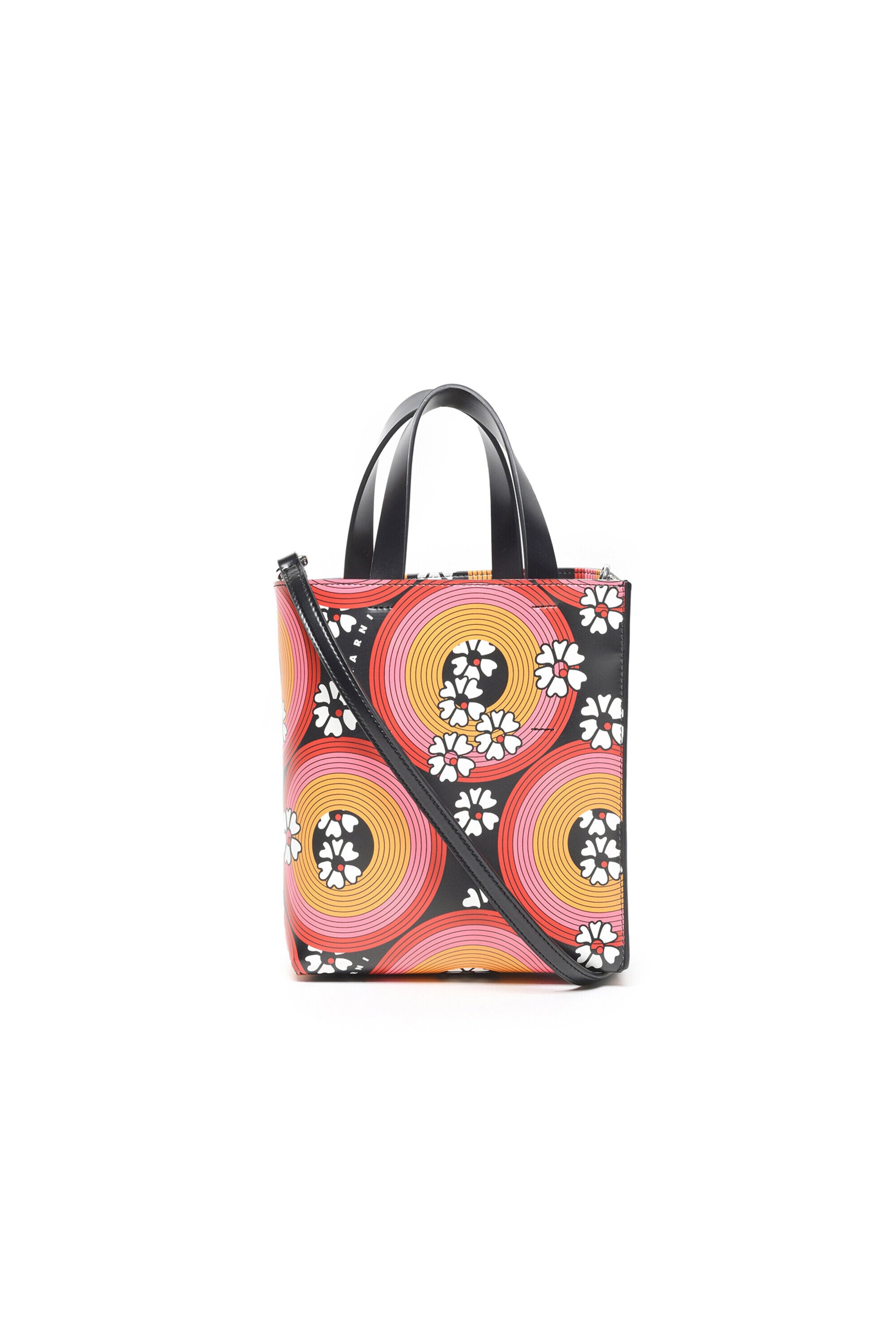 Circles 70'S allover patterned imitation leather bag