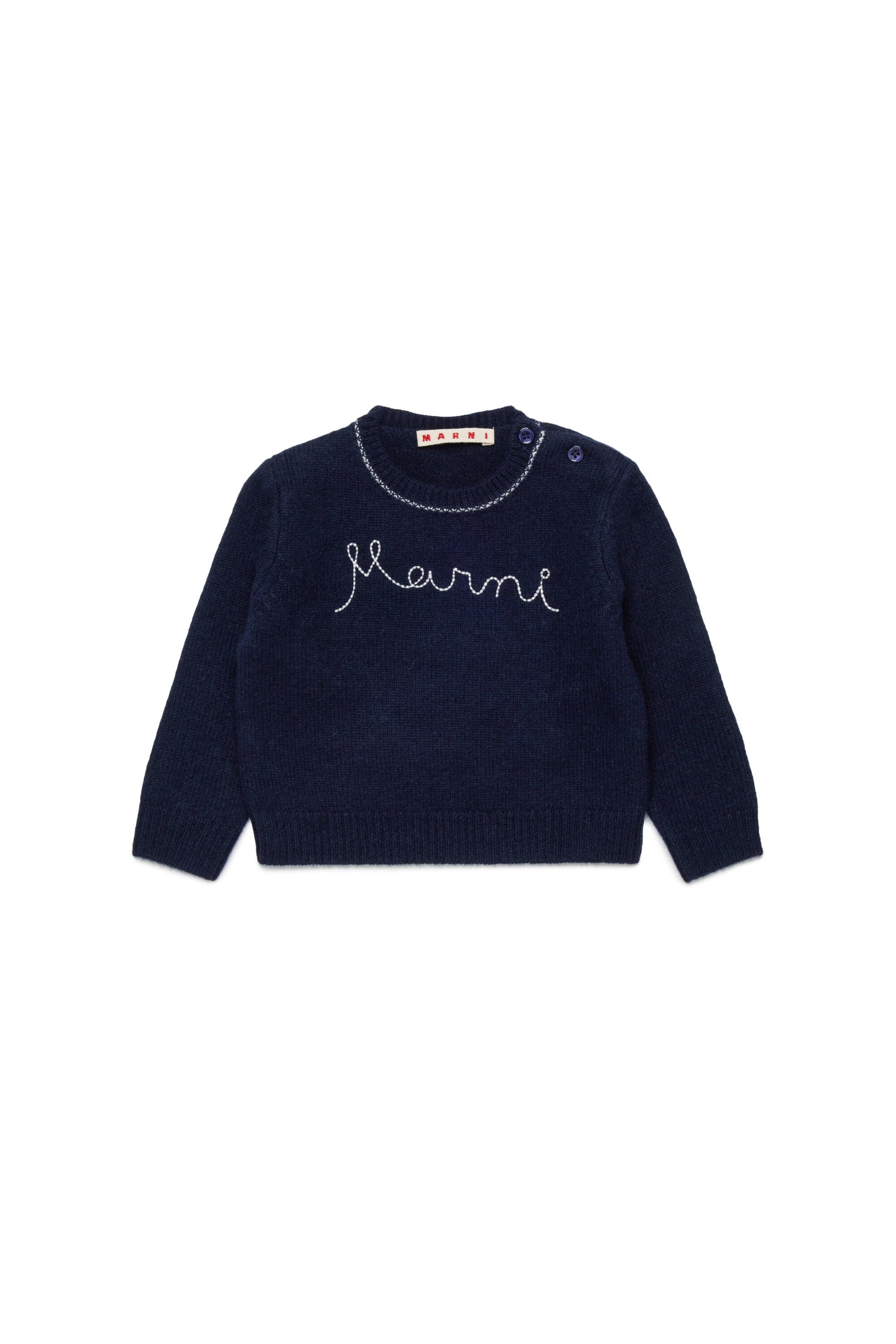 Wool-cashmere blend crew-neck sweater