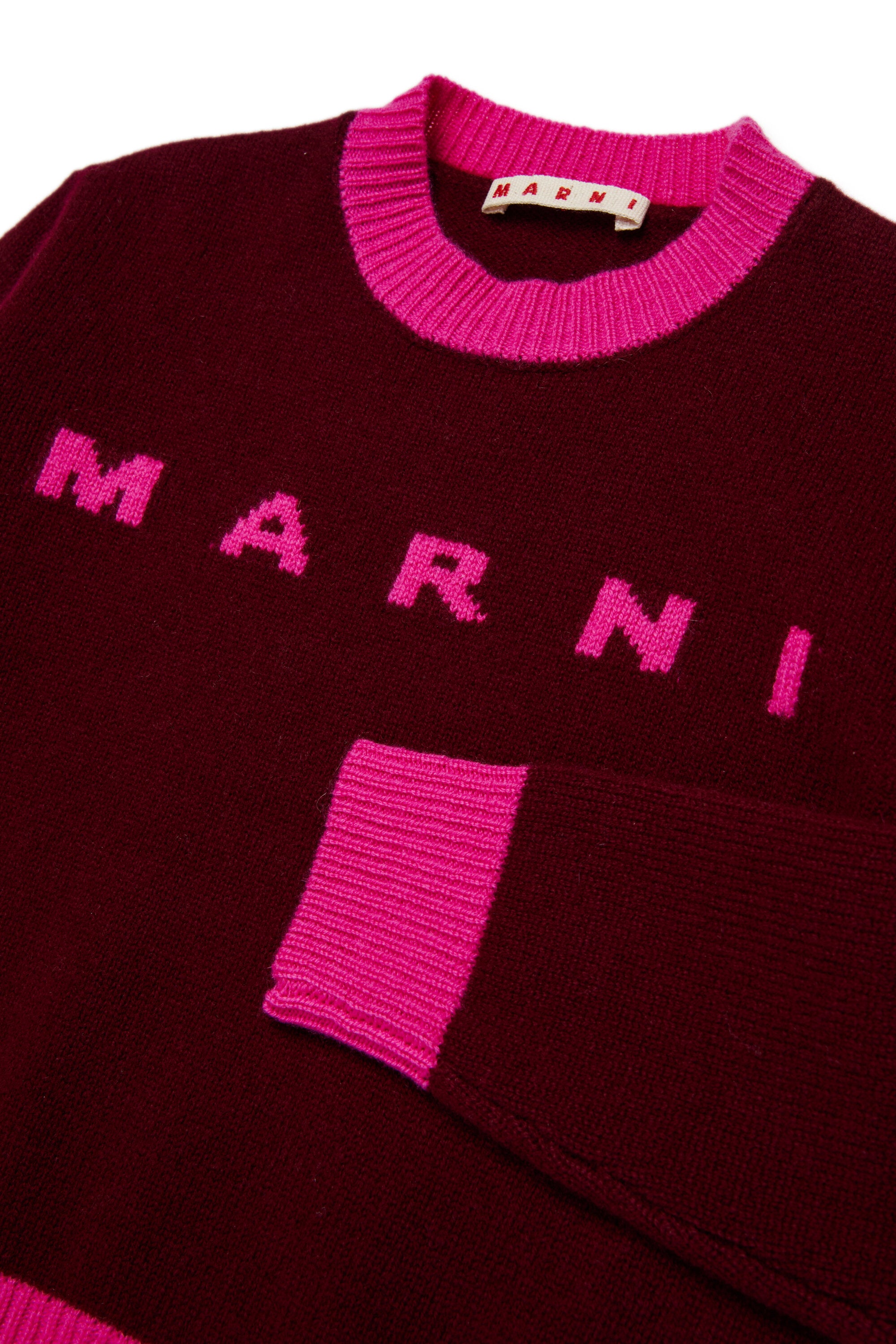 Colorblock wool-cashmere blend crew-neck sweater