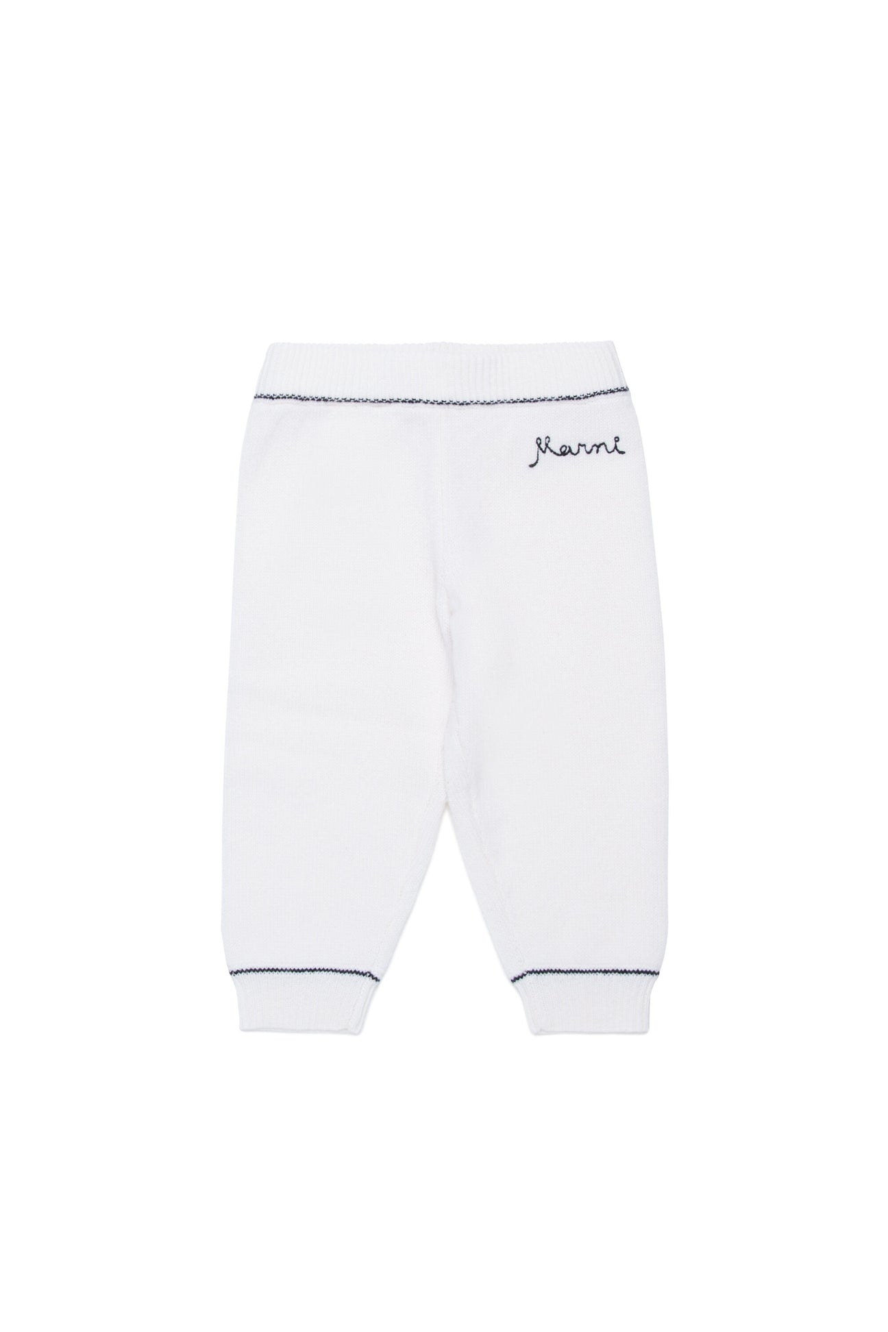 Wool-blend cashmere jogger pants with logo 
