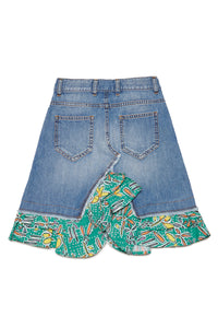 Denim skirt with Carioca inserts