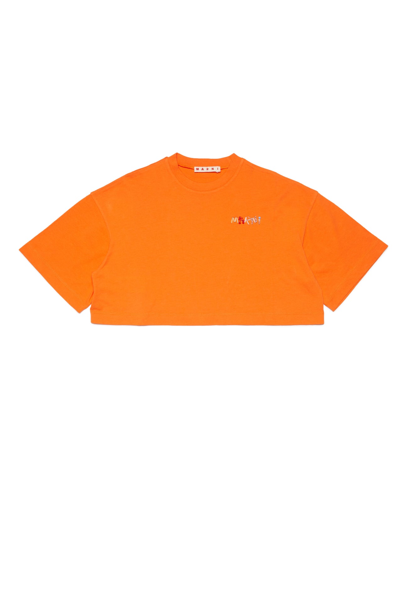 Marni kid crew-neck T-shirt in jersey with logo | BRAVE KID