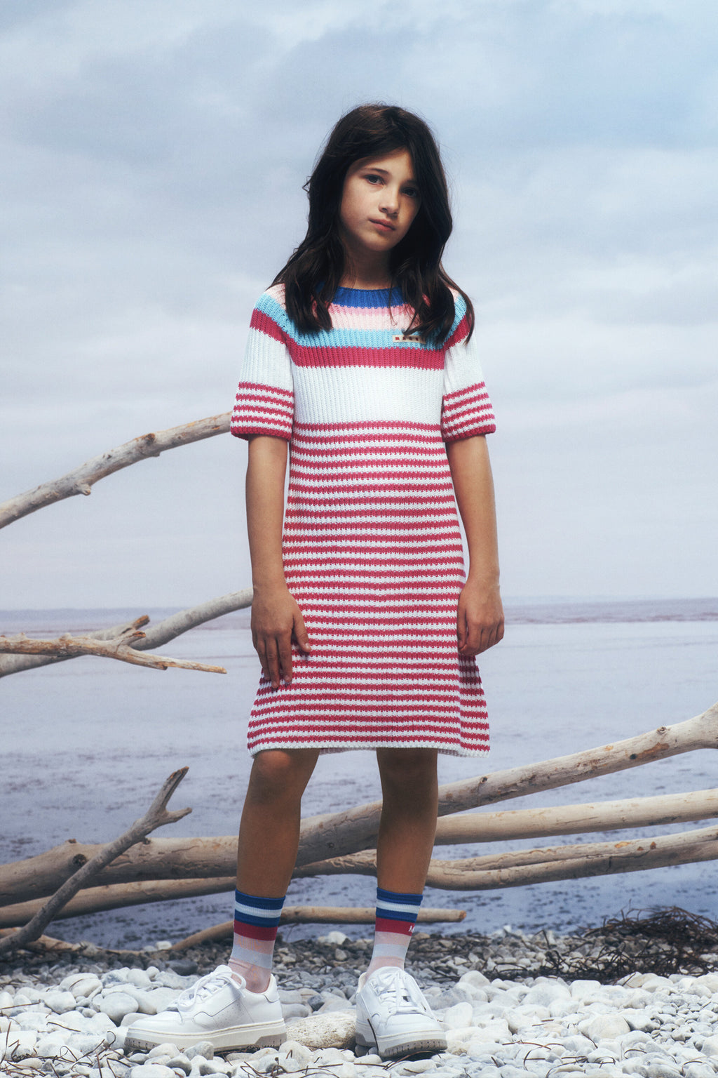 English striped knit dress